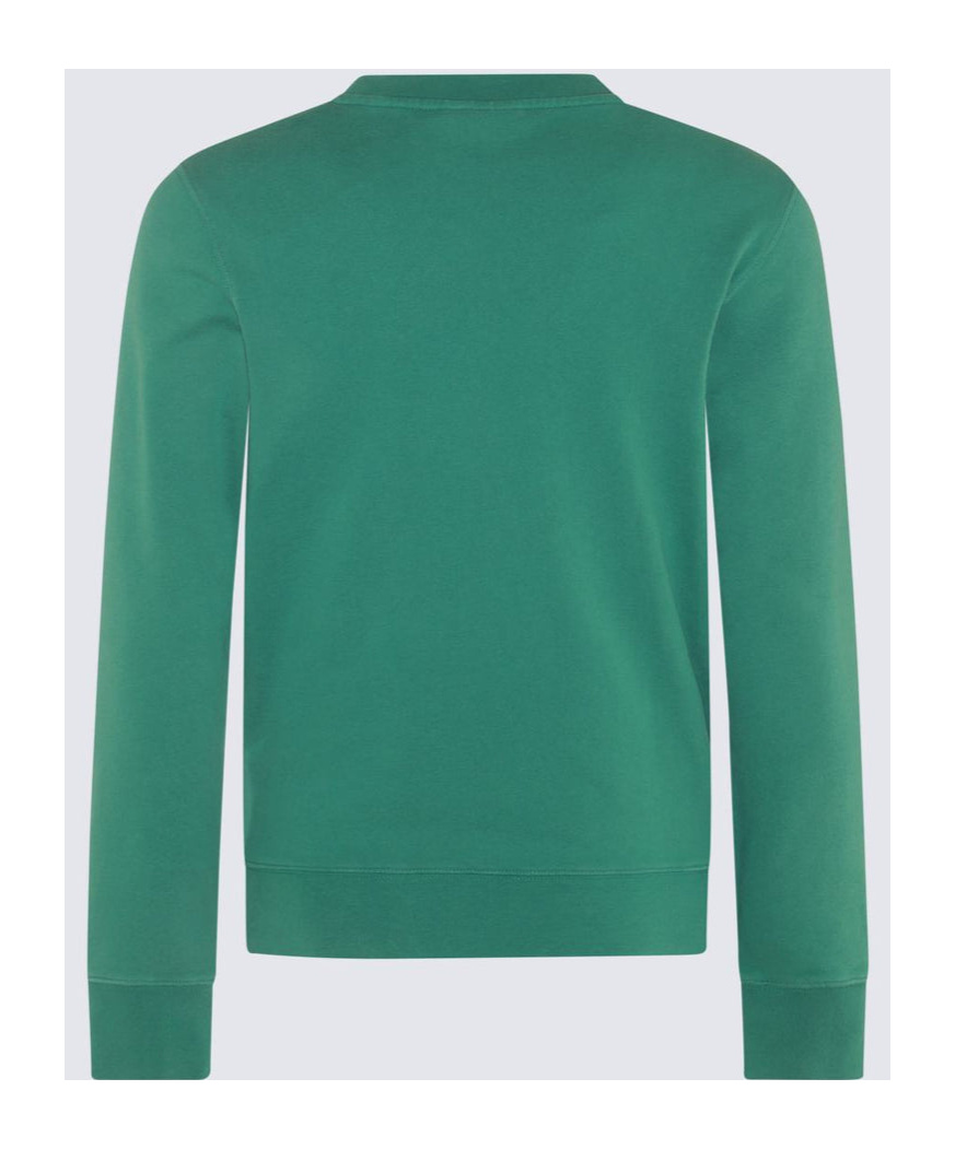 Maison Kitsuné Man Sweatshirt Emerald Green Size L Cotton In Green