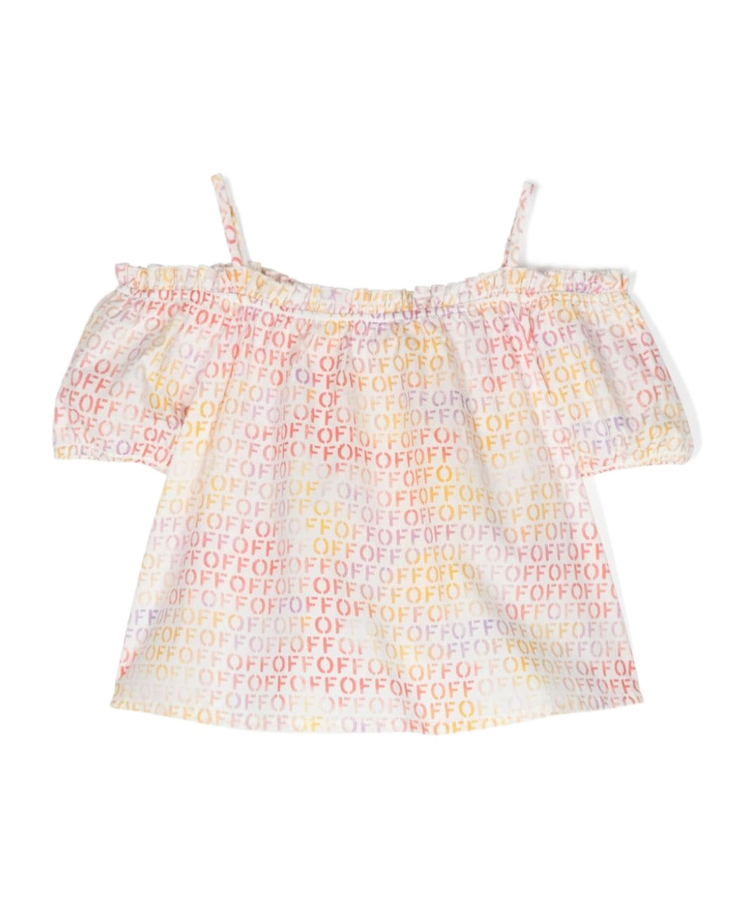 OFF-WHITE LOGO-PRINT COTTON BLOUSE