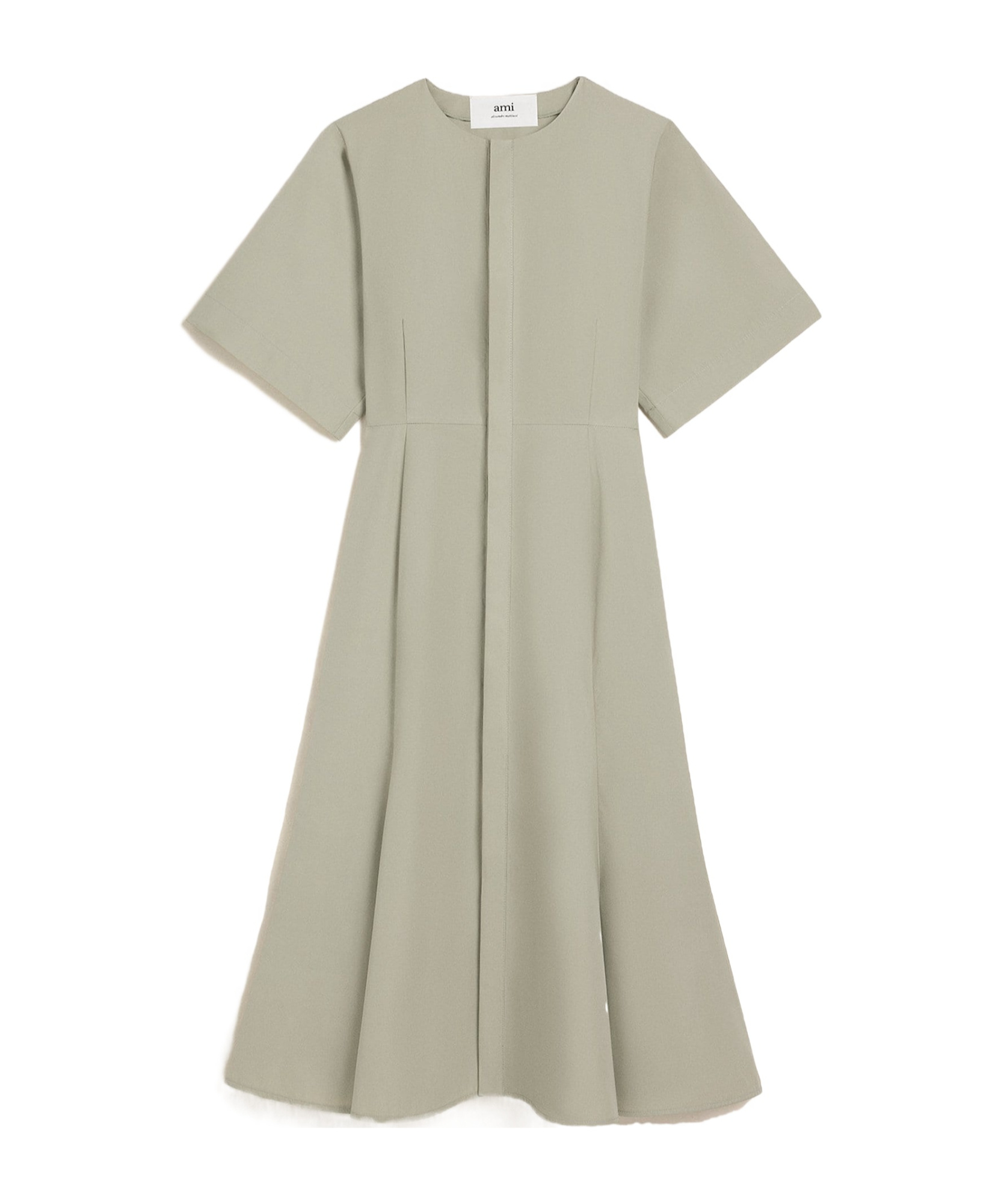 Ami Alexandre Mattiussi Midi Dress With Hidden Tab Green For Women In Green
