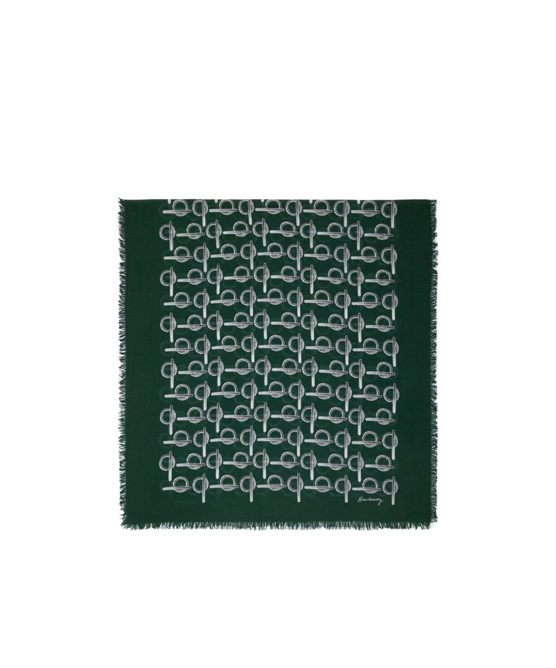 Burberry B-print Wool Scarf In Green