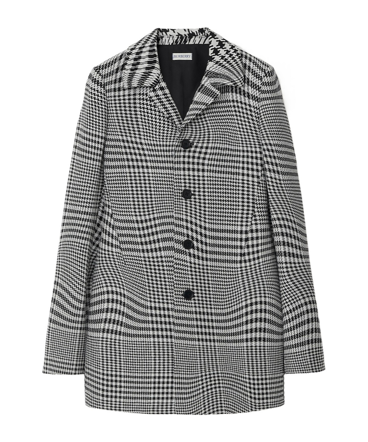 Burberry Warped Houndstooth Wool Blazer