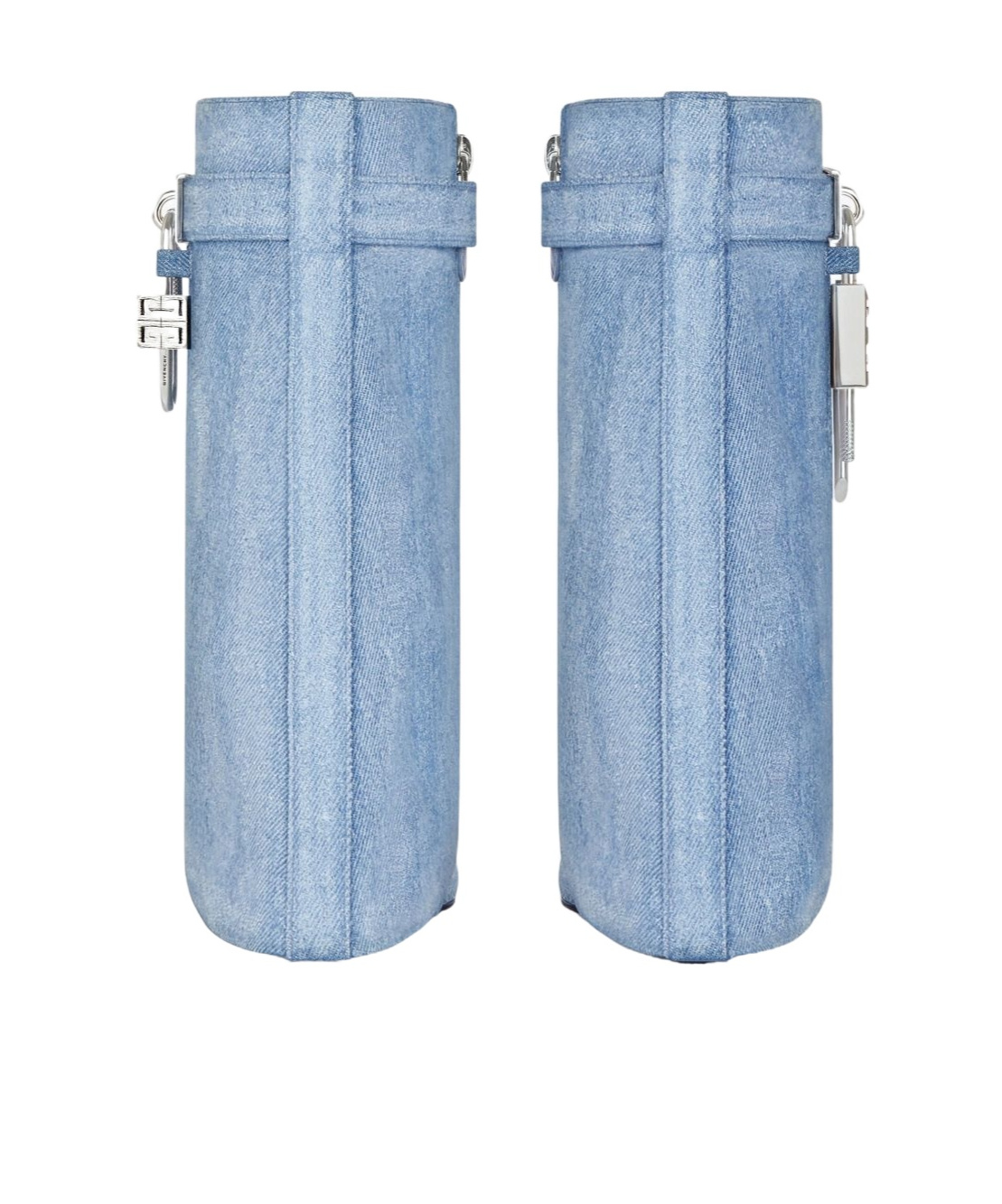 Givenchy Shark Lock Denim Ankle Boots In Medium Blue