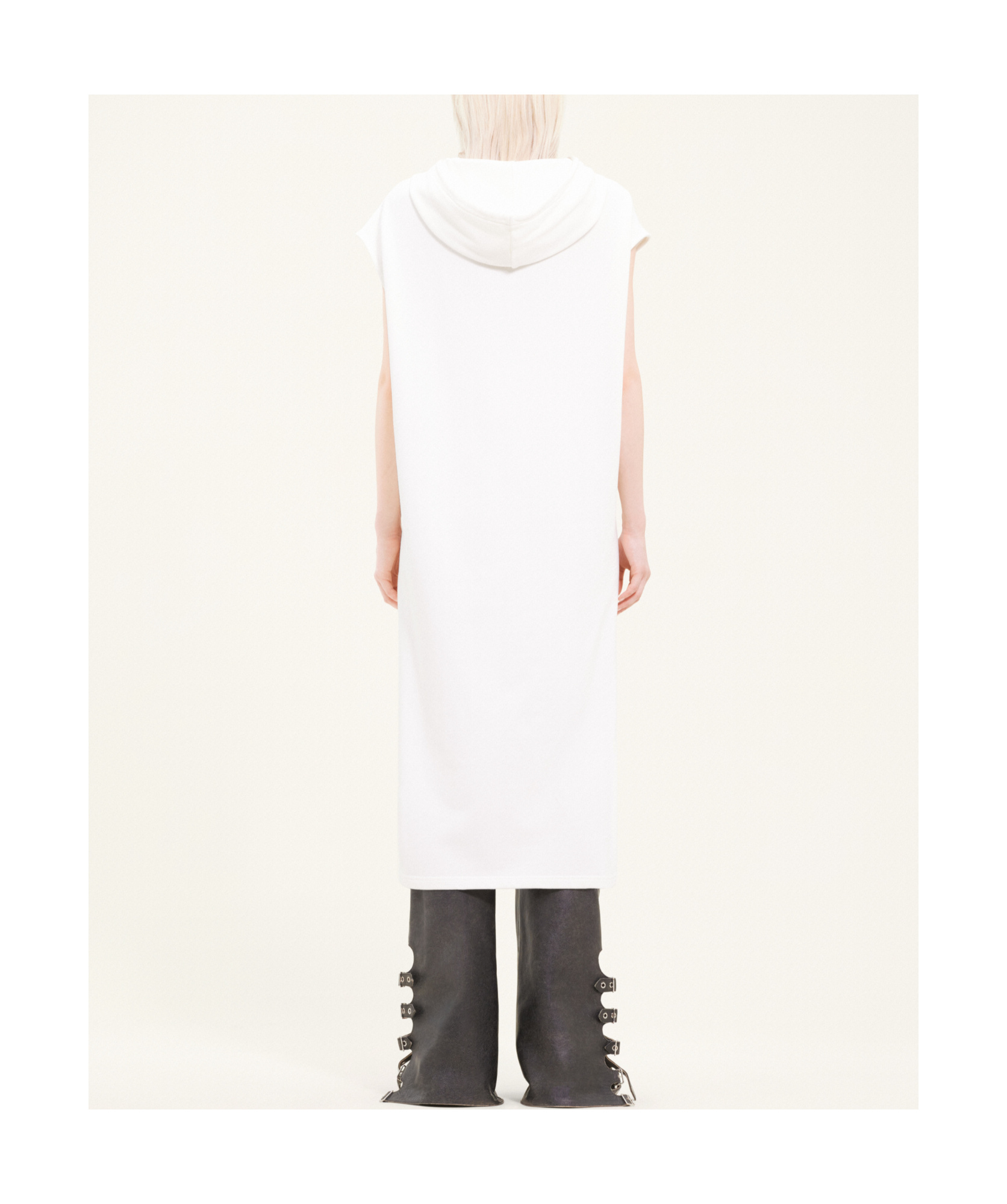 Courrèges Cocoon Sleeveless Jersey Tunic In White