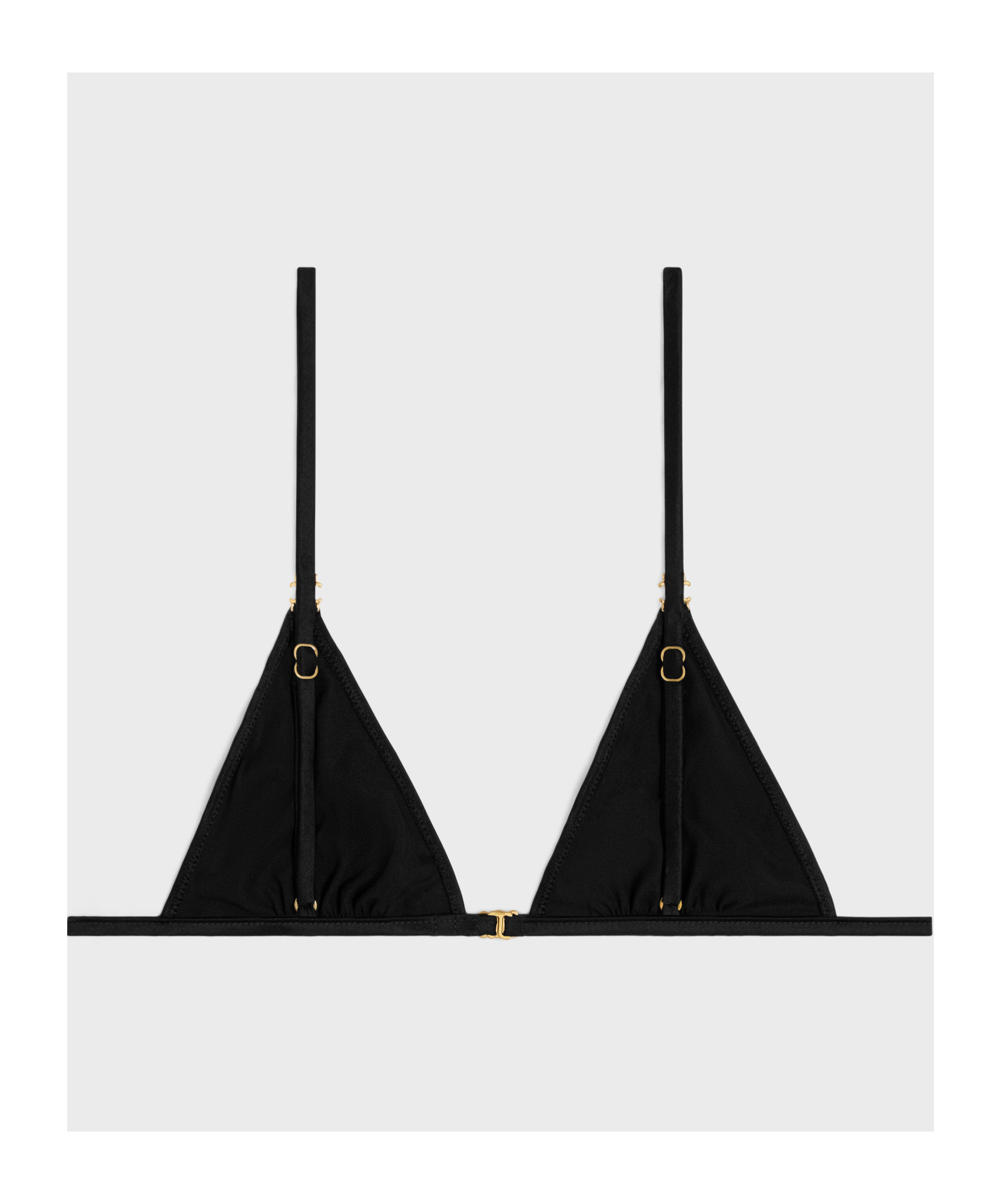 Celine Triomphe Triangle Top In Matte Jersey In Black