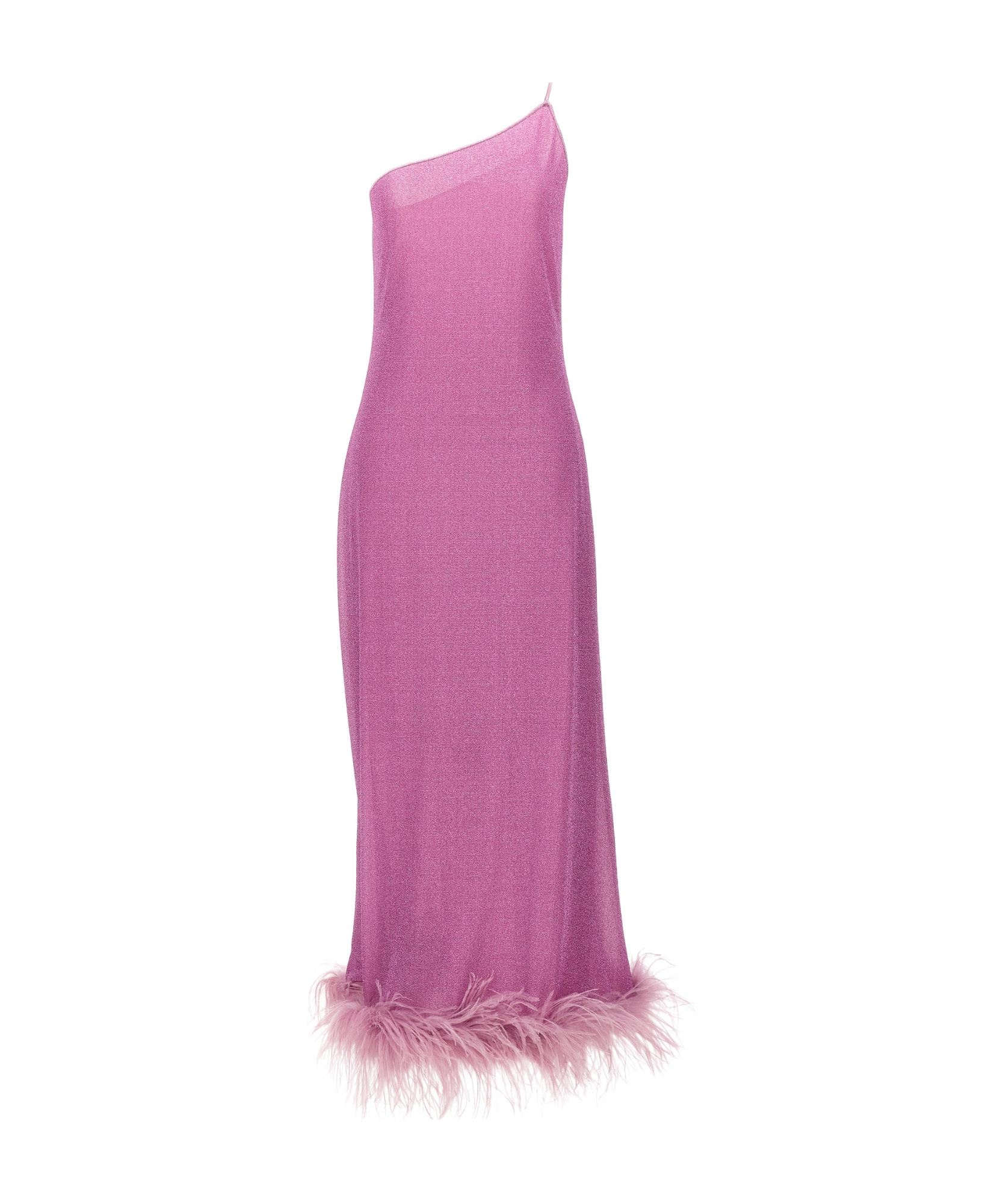 OSEREE LUMIERE PLUMAGE ONE-SHOULDER DRESS 