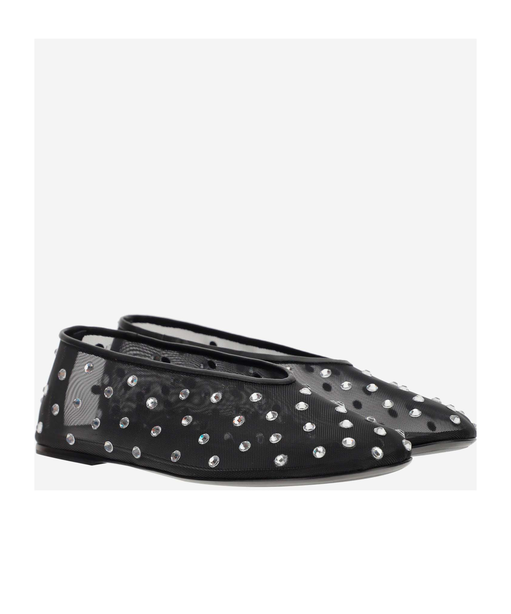 Shop Khaite The Marcy Embellished Ballet Flats In Gray