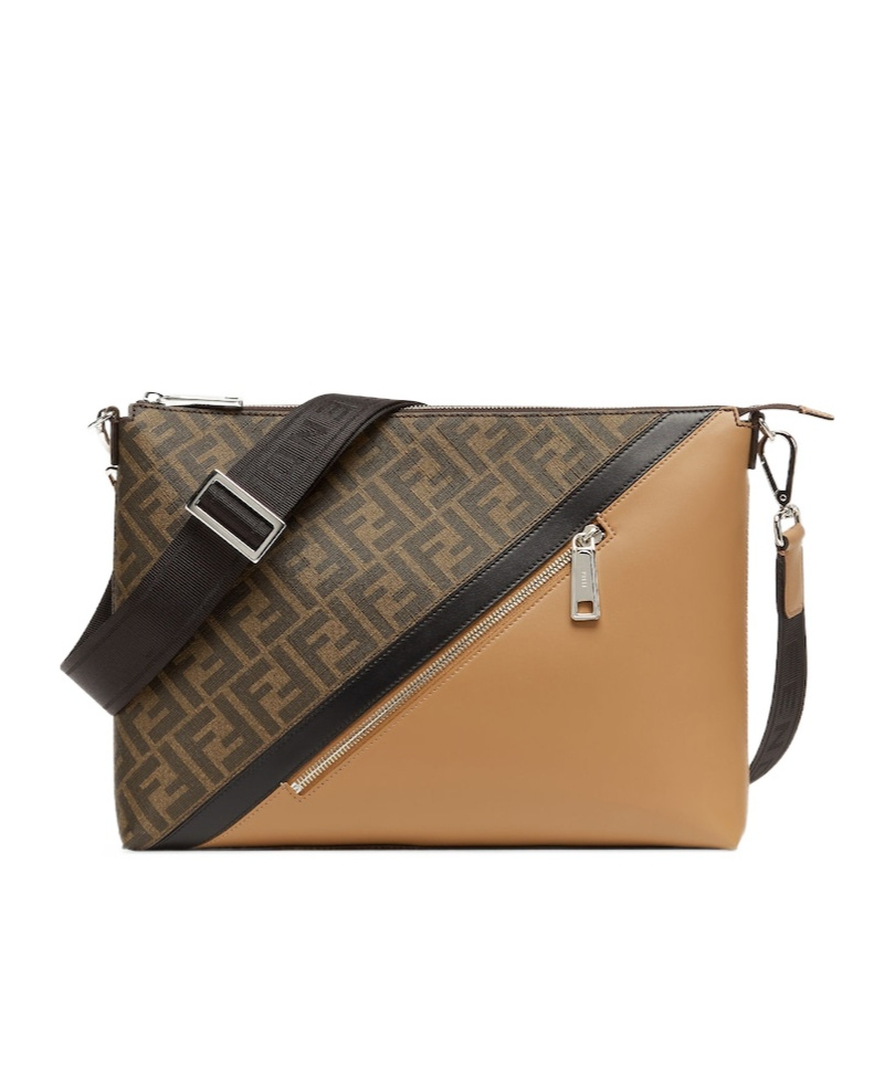 Fendi Zucca-monogram Pattern Messenger Bag In Brown