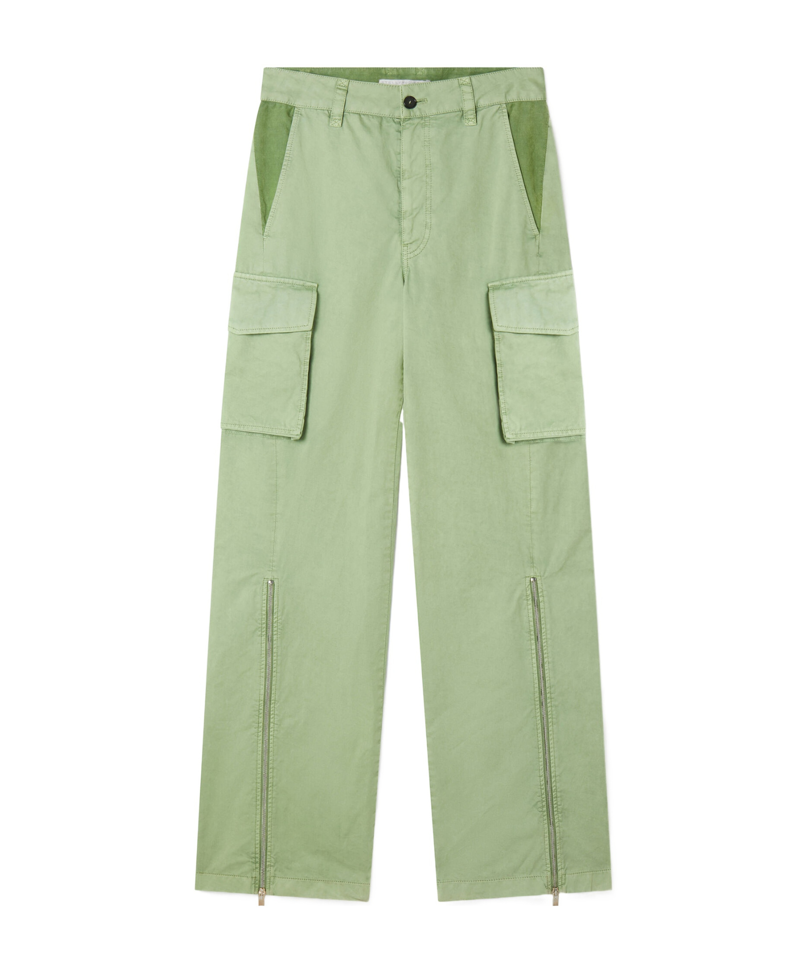 Shop Stella Mccartney Straight-leg Ankle-zip Cargo Pants In Green