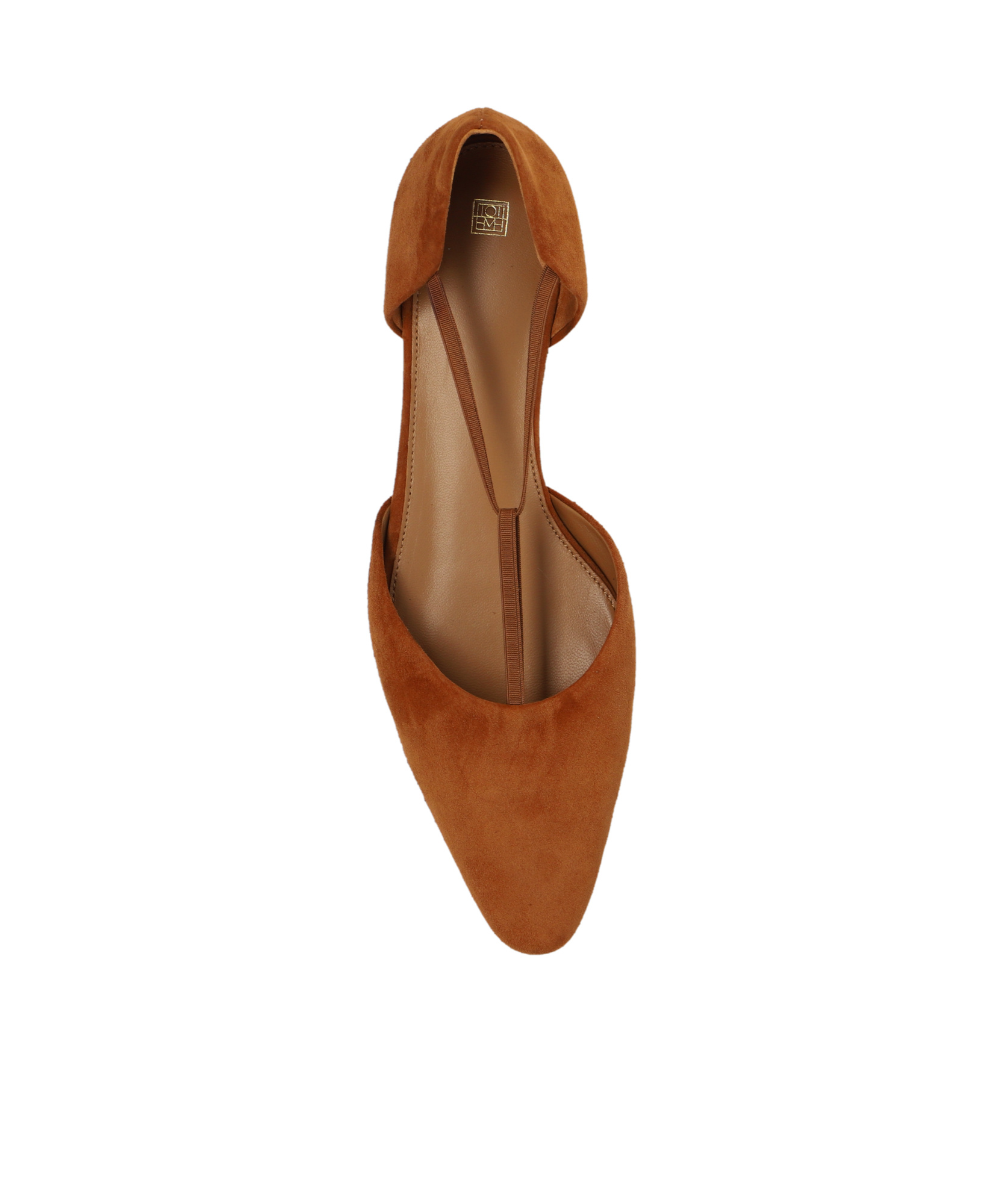 Totême The T-strap Suede Ballerina Shoes In Brown