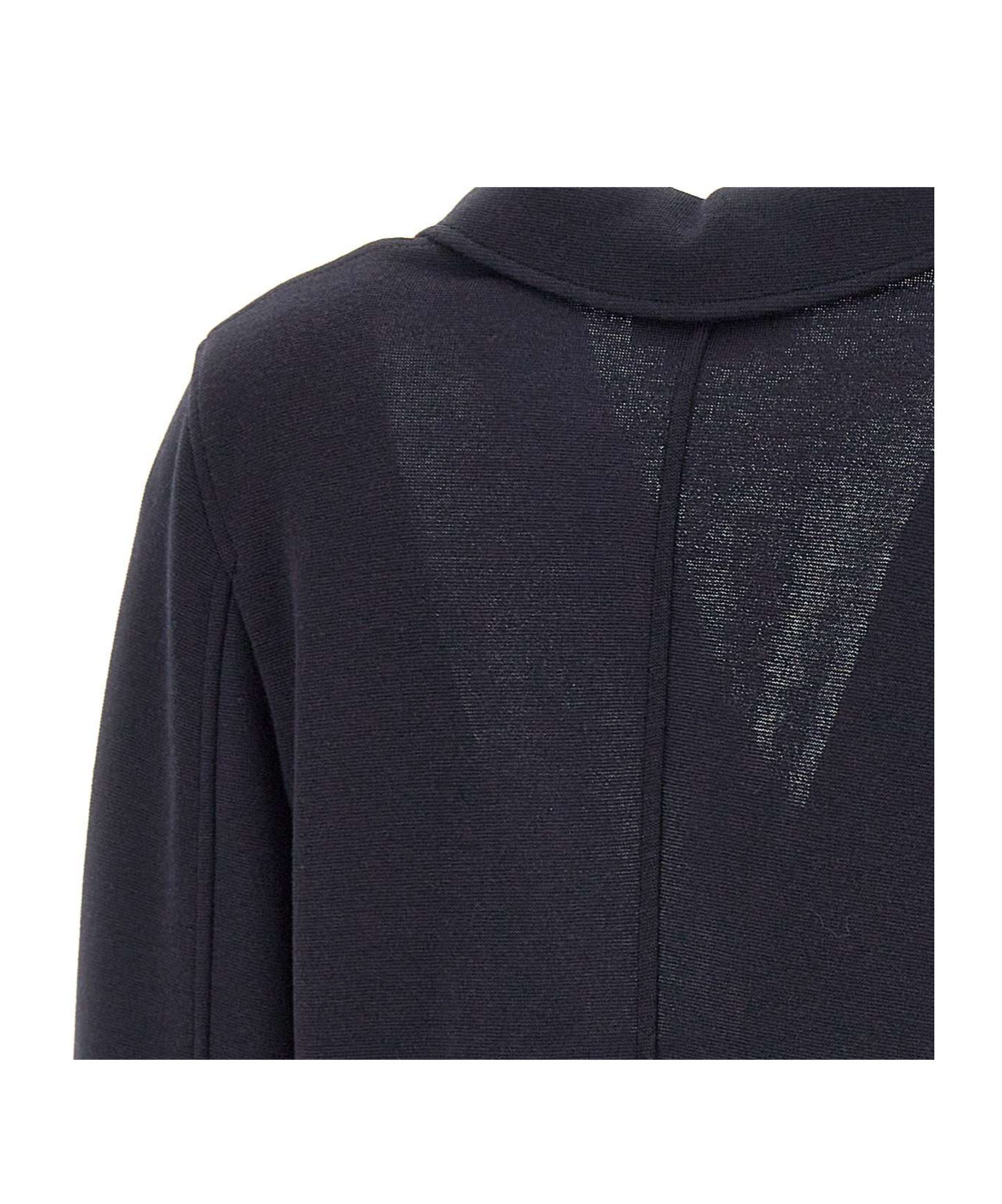 Thom Browne Logo-patch Virgin Wool Blazer In Black