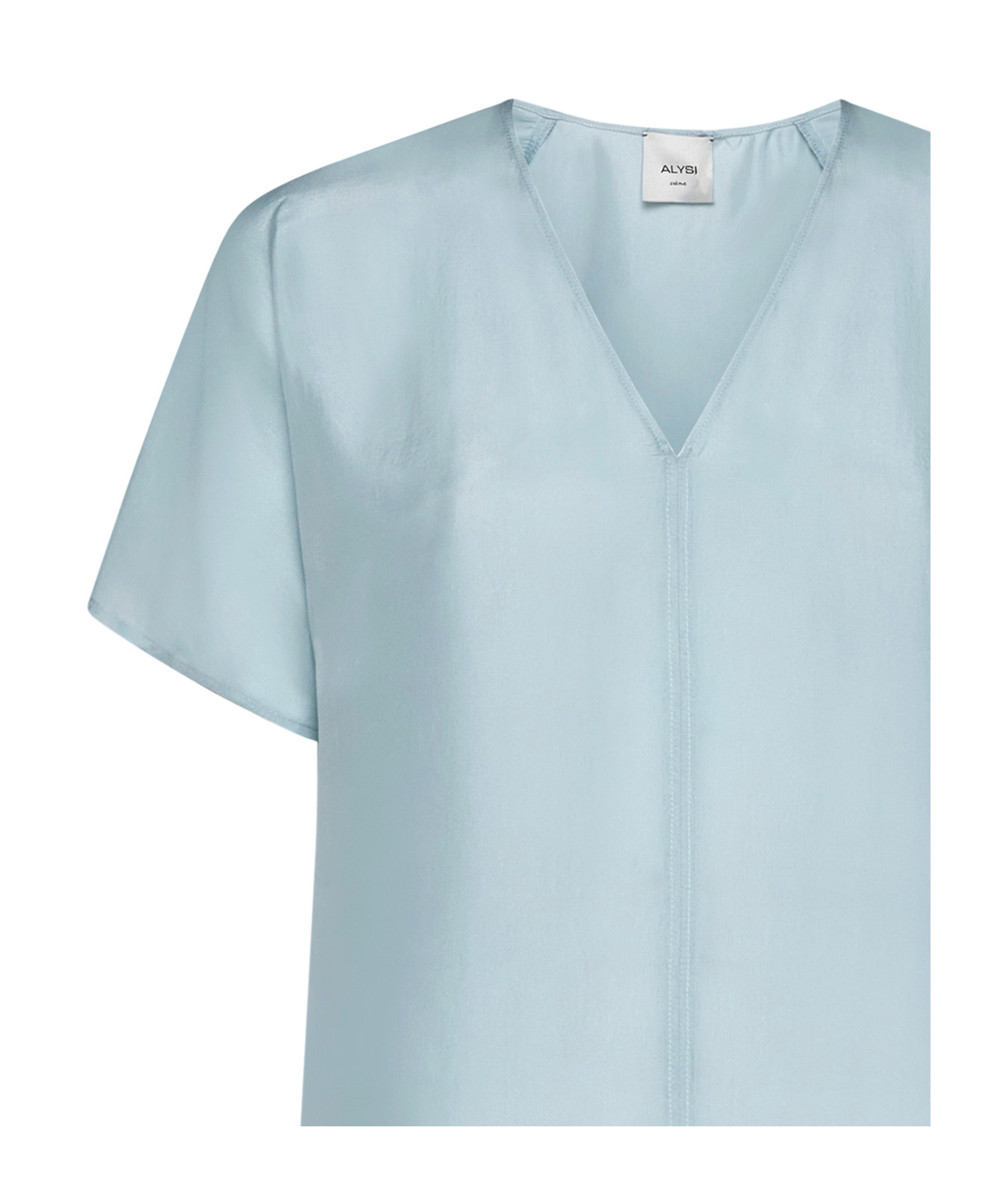 ALYSI V-NECK SILK T-SHIRT