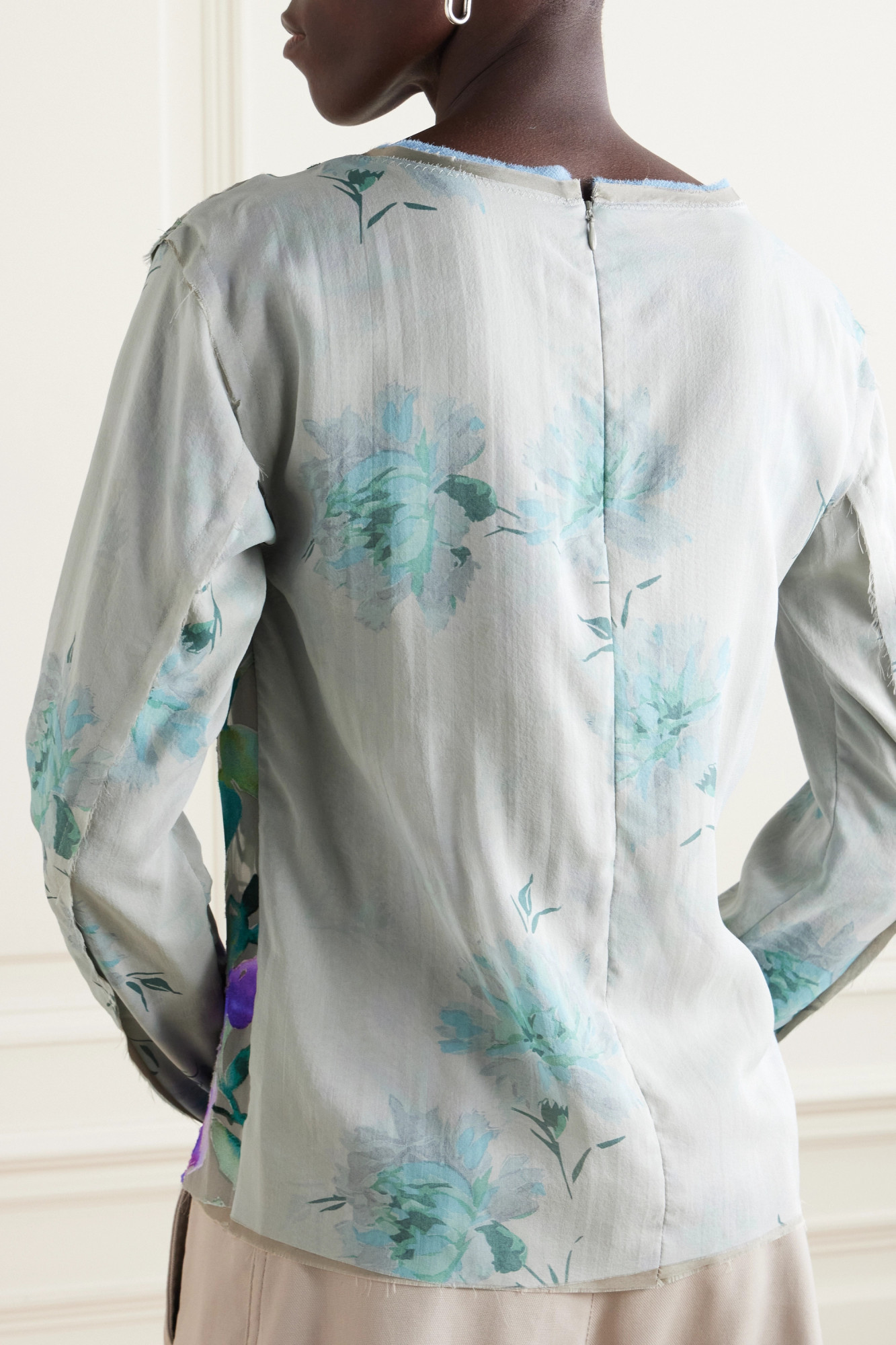 Dries Van Noten Floral Pattern Blouse In Gray