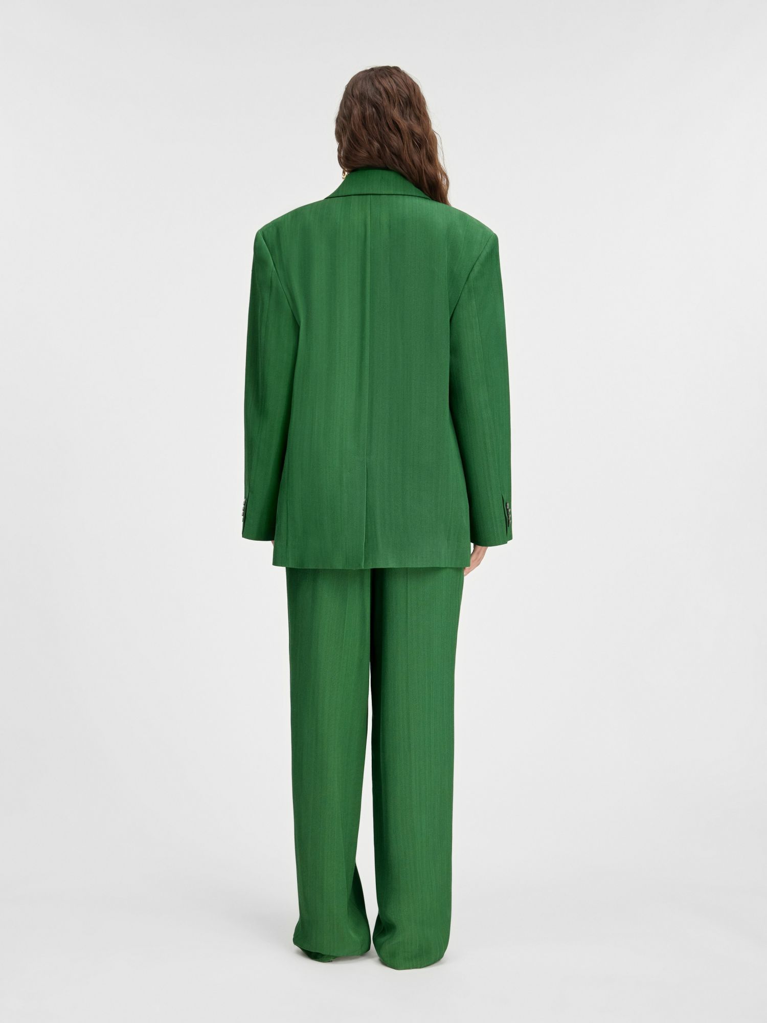 Jacquemus Titolo Striped Jacquard Single-breasted Oversized Blazer Jacket In Green
