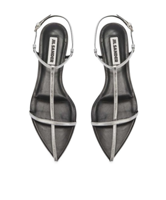 Jil Sander Pointed Open-toe Leather Sandals In White