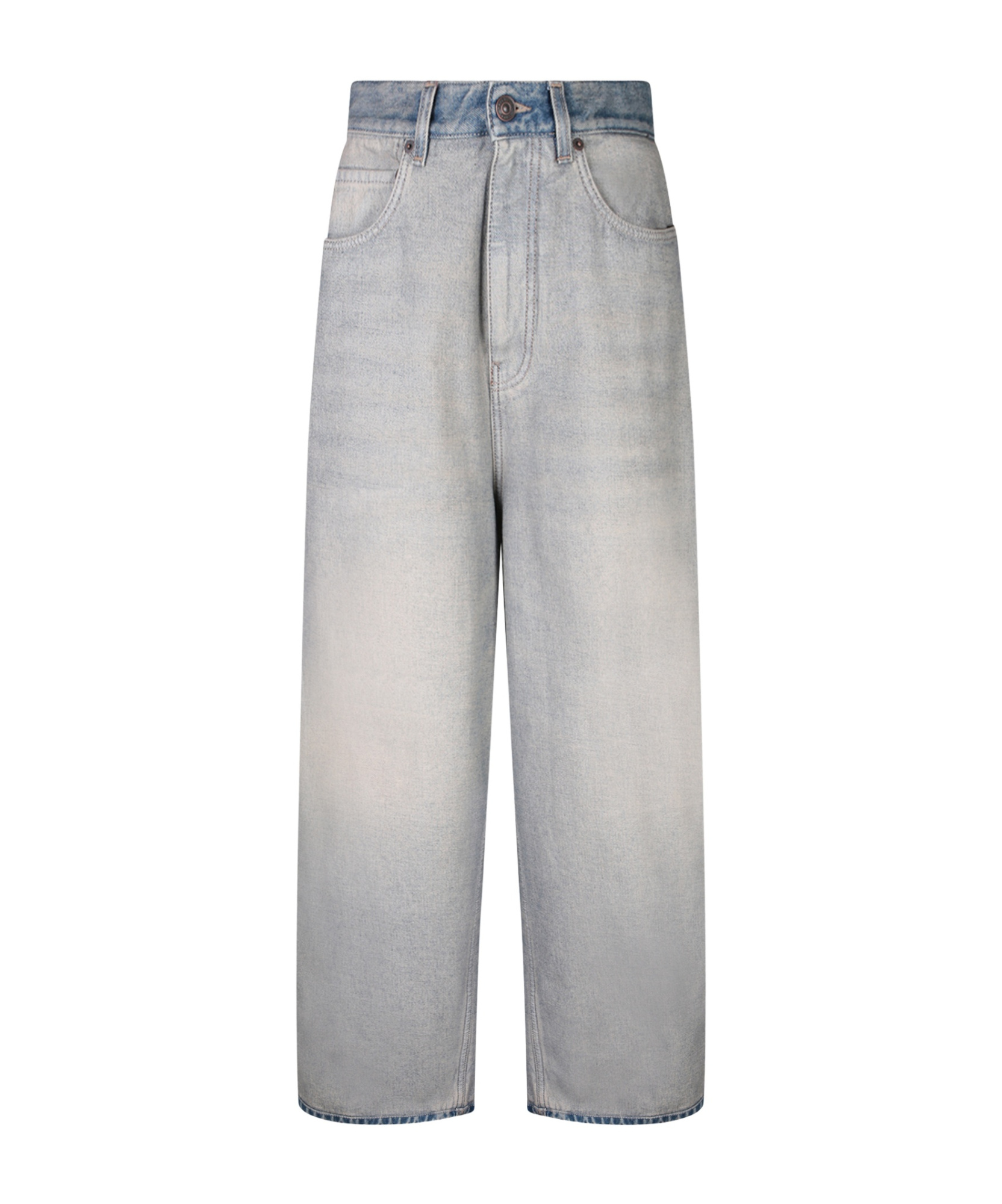 Balenciaga Logo-patch Faded Tapered Jeans In Gray