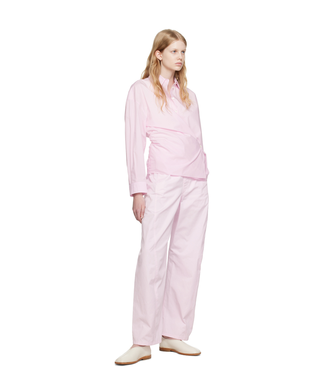 Lemaire Off-white Flat Piped Slippers In White