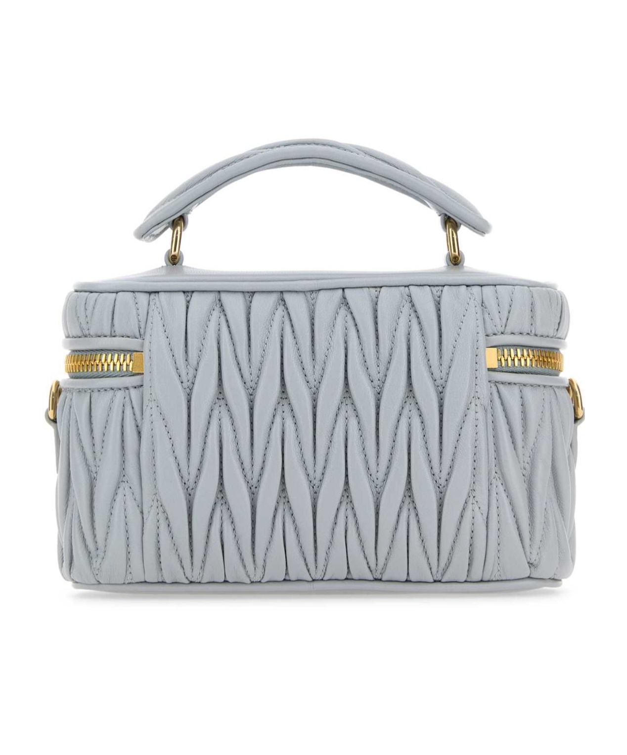 Miu Miu Zippered Shoulder Bag In Blue