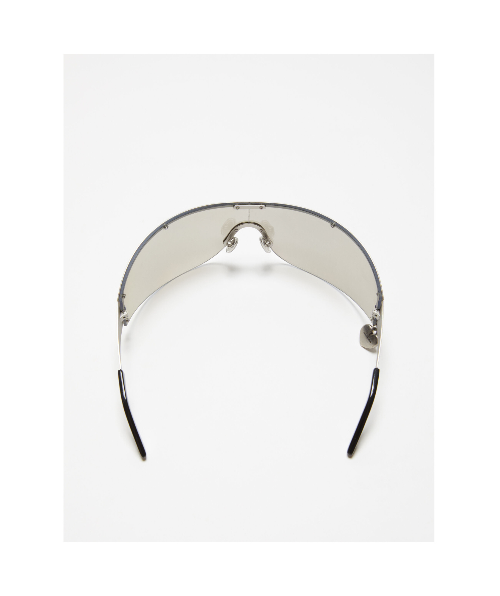 Shop Acne Studios Logo-charm Shield-frame Sunglasses In White