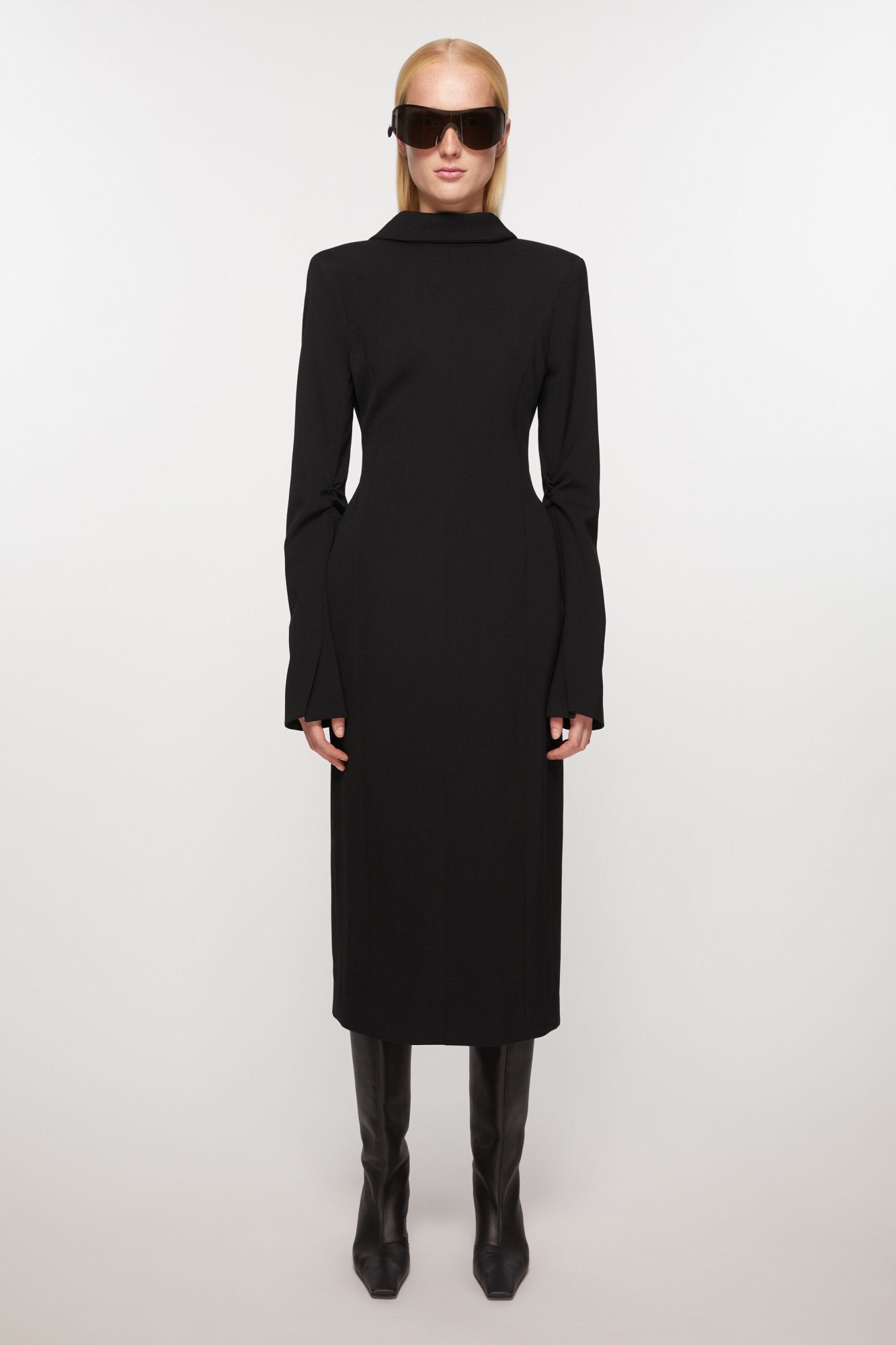 Acne Studios Side-slit Blazer Dress In Black