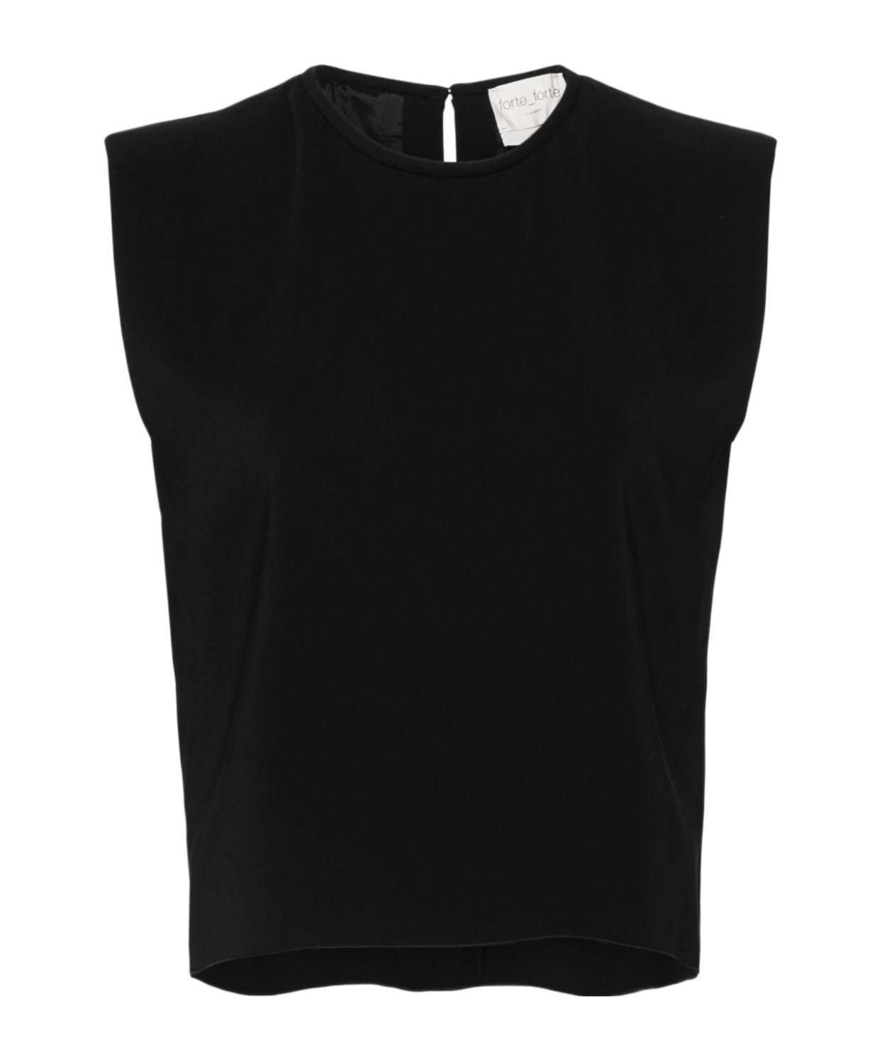 Shop Forte Forte Crepe Cropped Blouse In Black