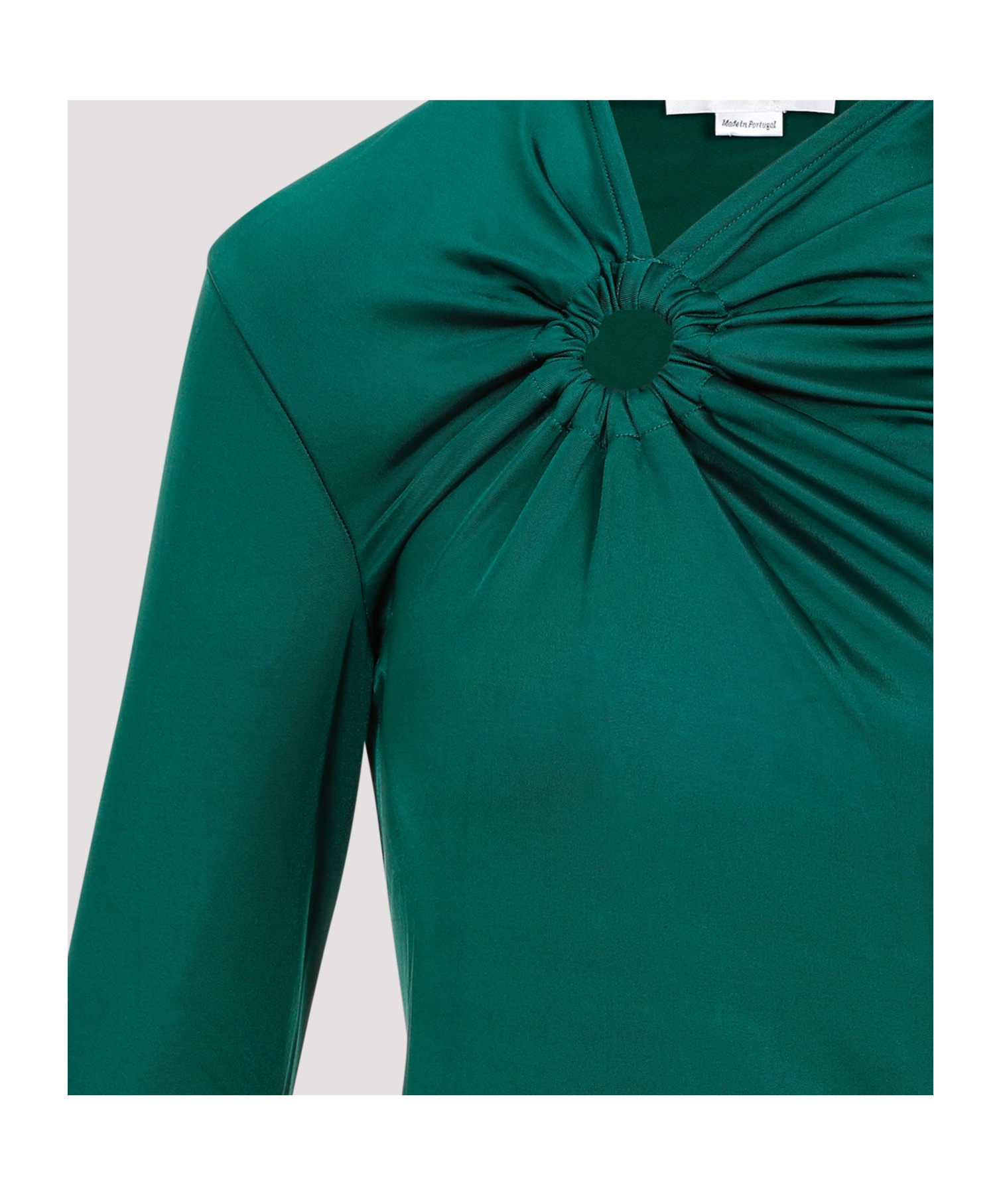 Victoria Beckham Draped Detail Asymmetric Button Sweater In Green