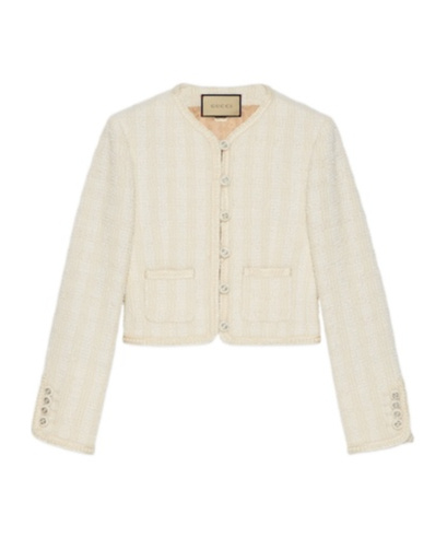 Gucci Kurze Tweed-jacke In White