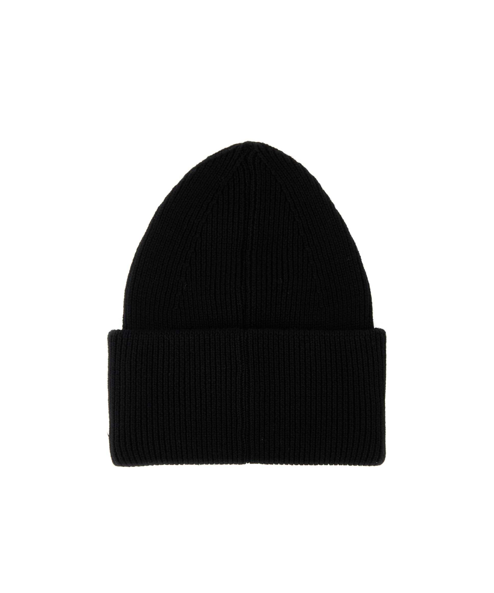 Off-white Logo-embroidered Beanie In Black