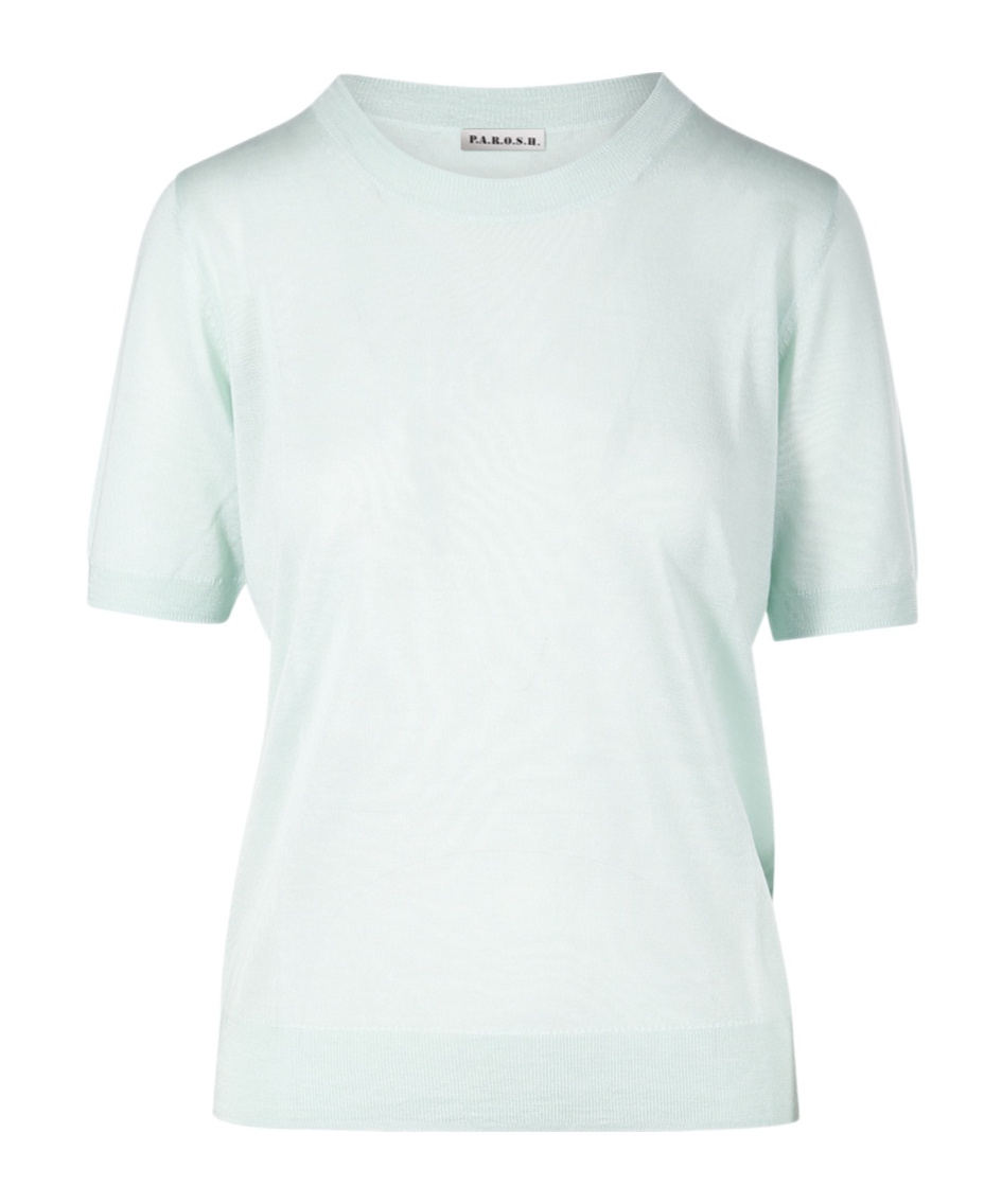 P.a.r.o.s.h Round-collar Short-sleeve Sweater In White