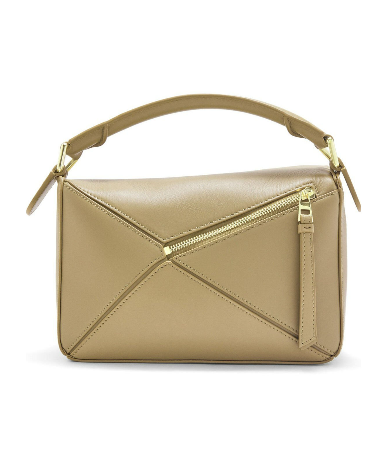 Loewe Puzzle Small Leather Tote Bag In Green