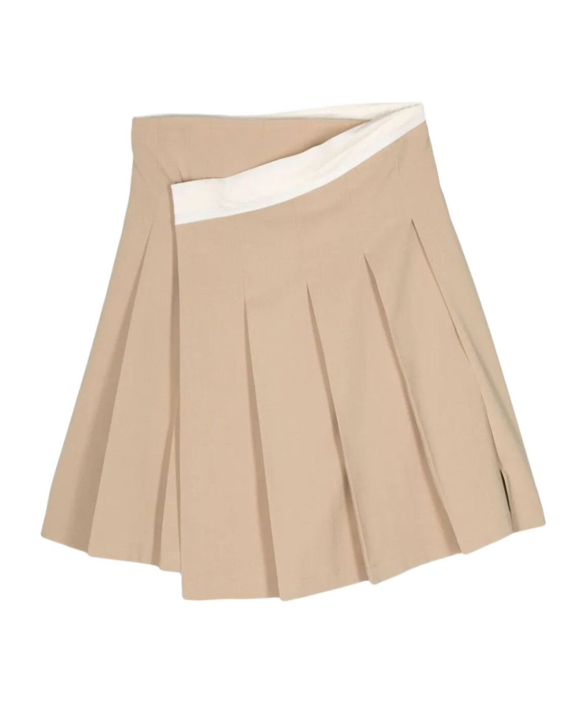 Low Classic Beige Wrap Midi Skirt In Nude