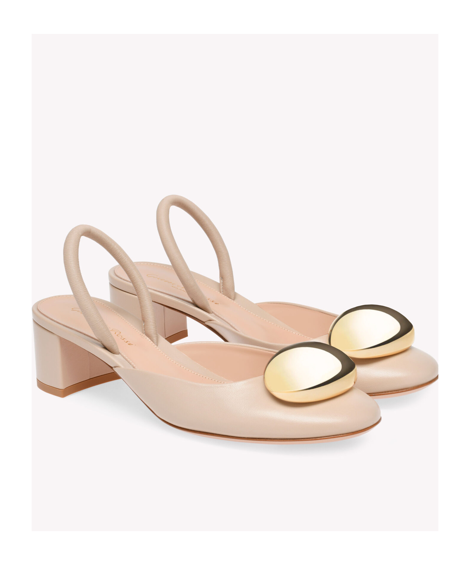 Shop Gianvito Rossi Sphera 45mm Slingback Pumps In Nude