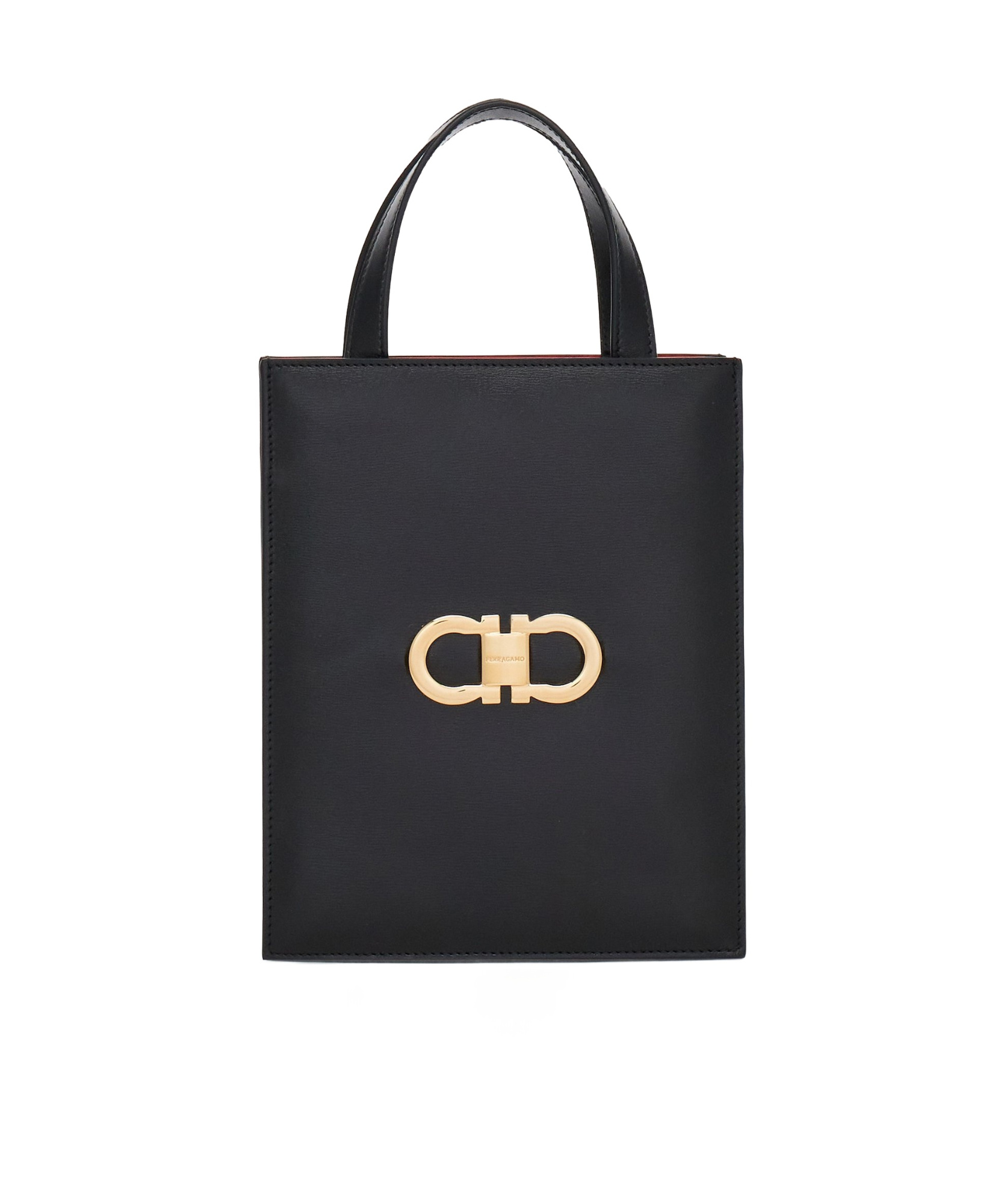 Ferragamo Salvatore  Gancini-plaque Mini Tote Bag In Black