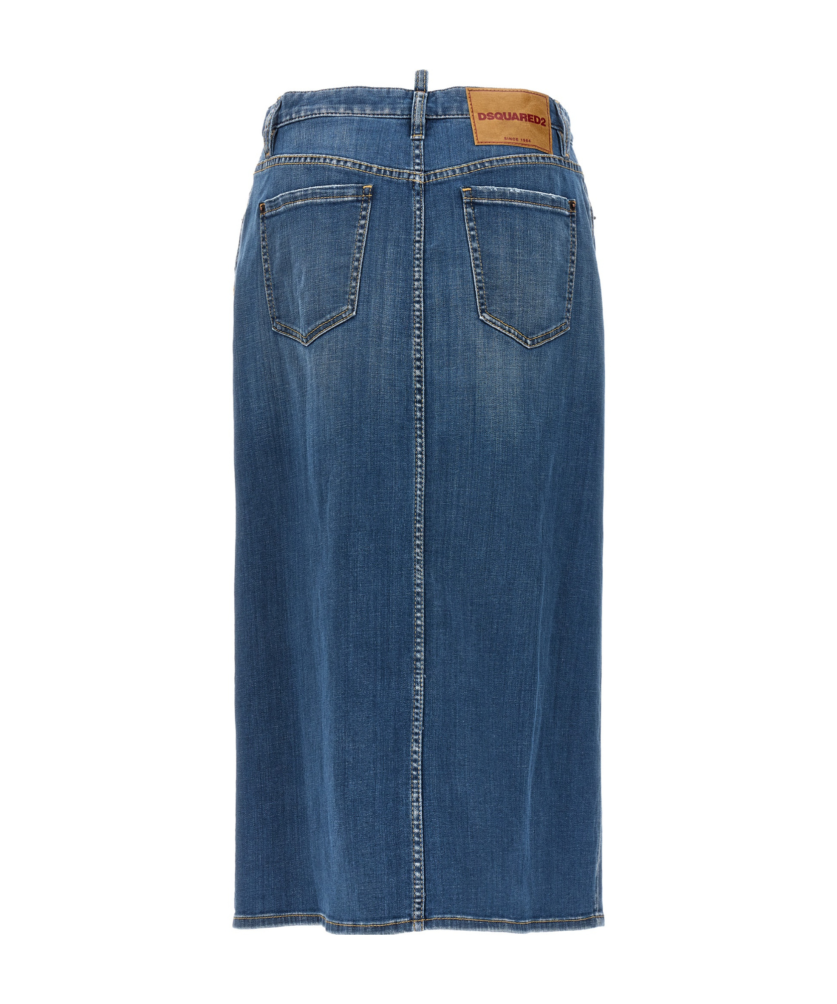 Dsquared2 A-line Midi Denim Skirt In Blue