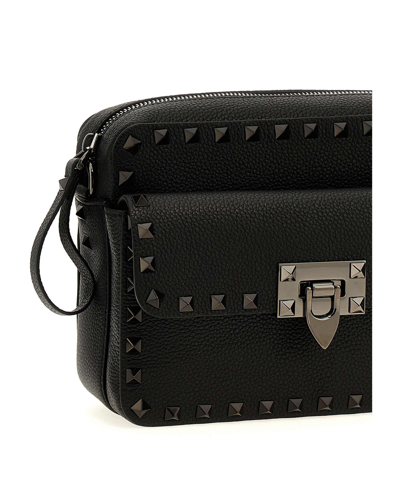 Valentino Rockstud-embellished Messenger Bag In Black