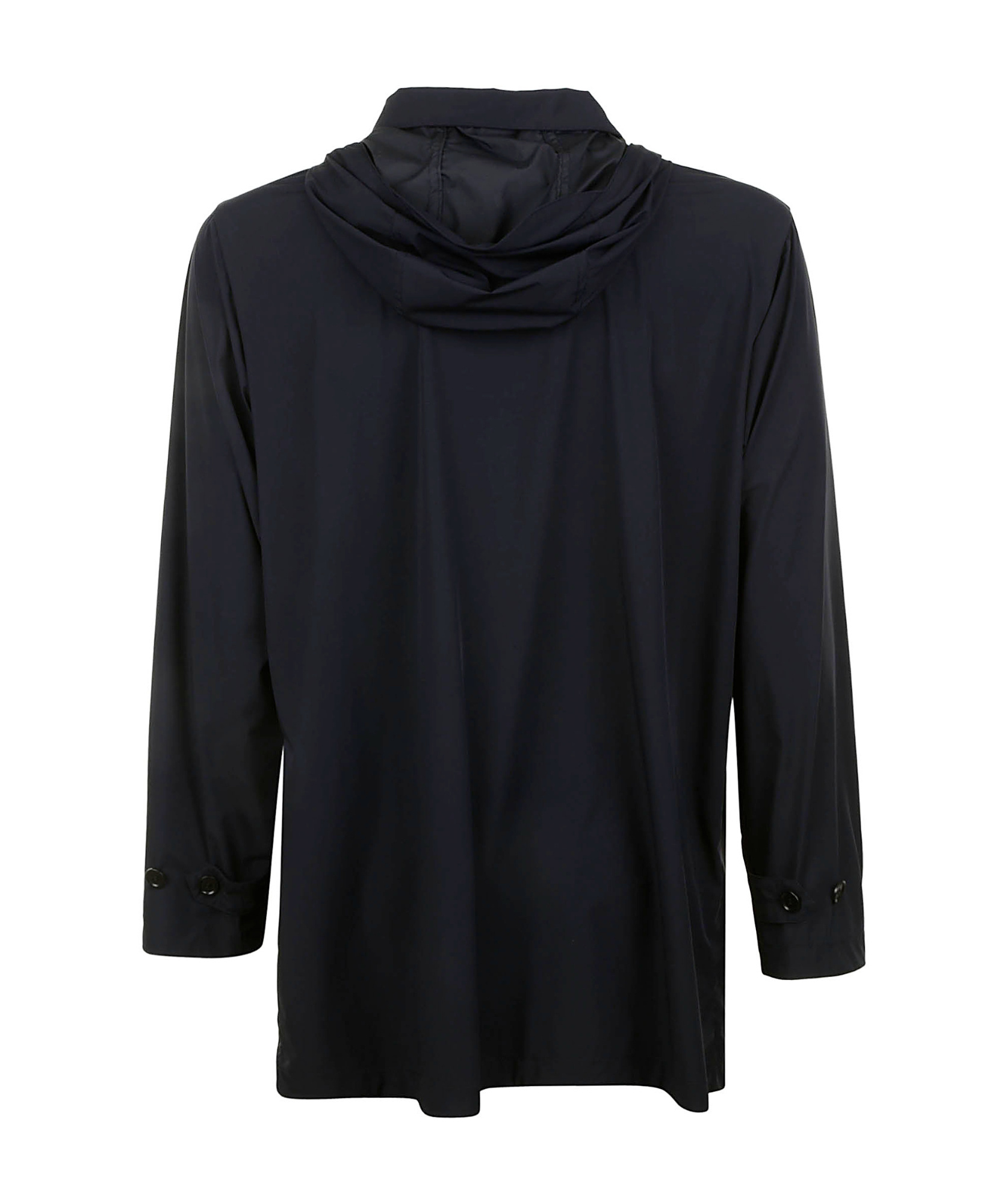 Aspesi Hooded Long-sleeved Casual Jacket In Black