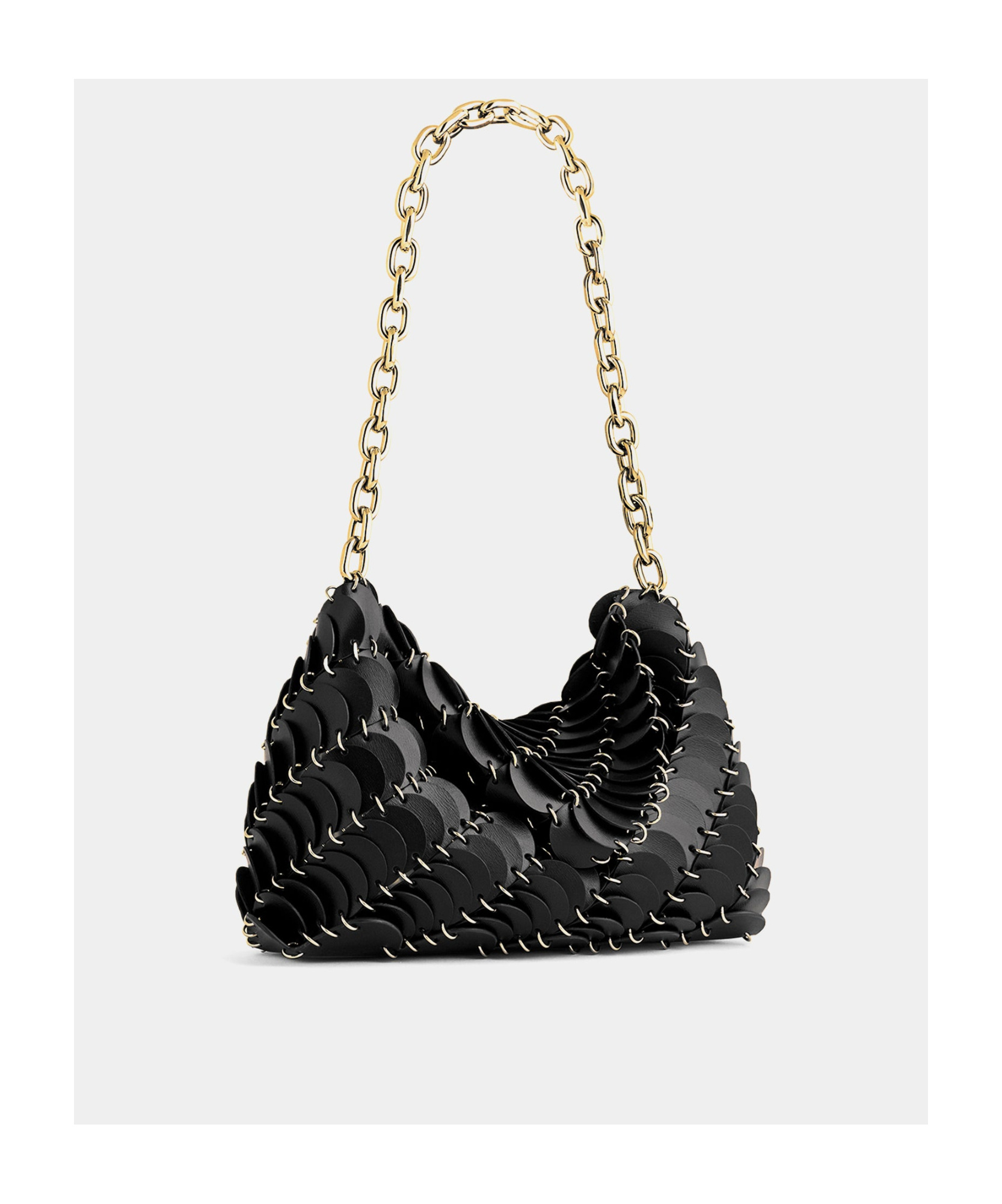 Rabanne Paco Leather Shoulder Bag In Black