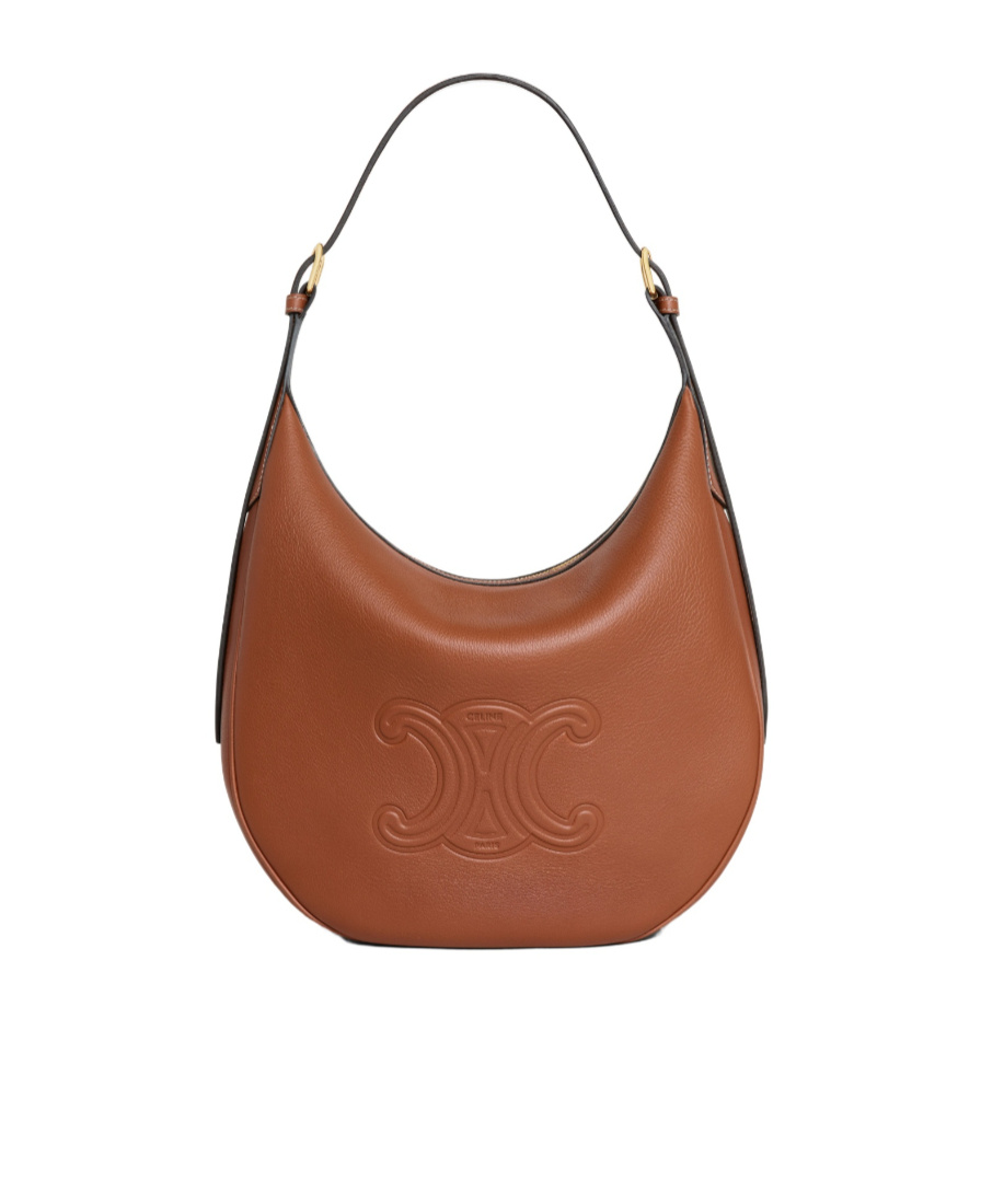 Celine Heloise Small Leather Shoulder Bag In Brown