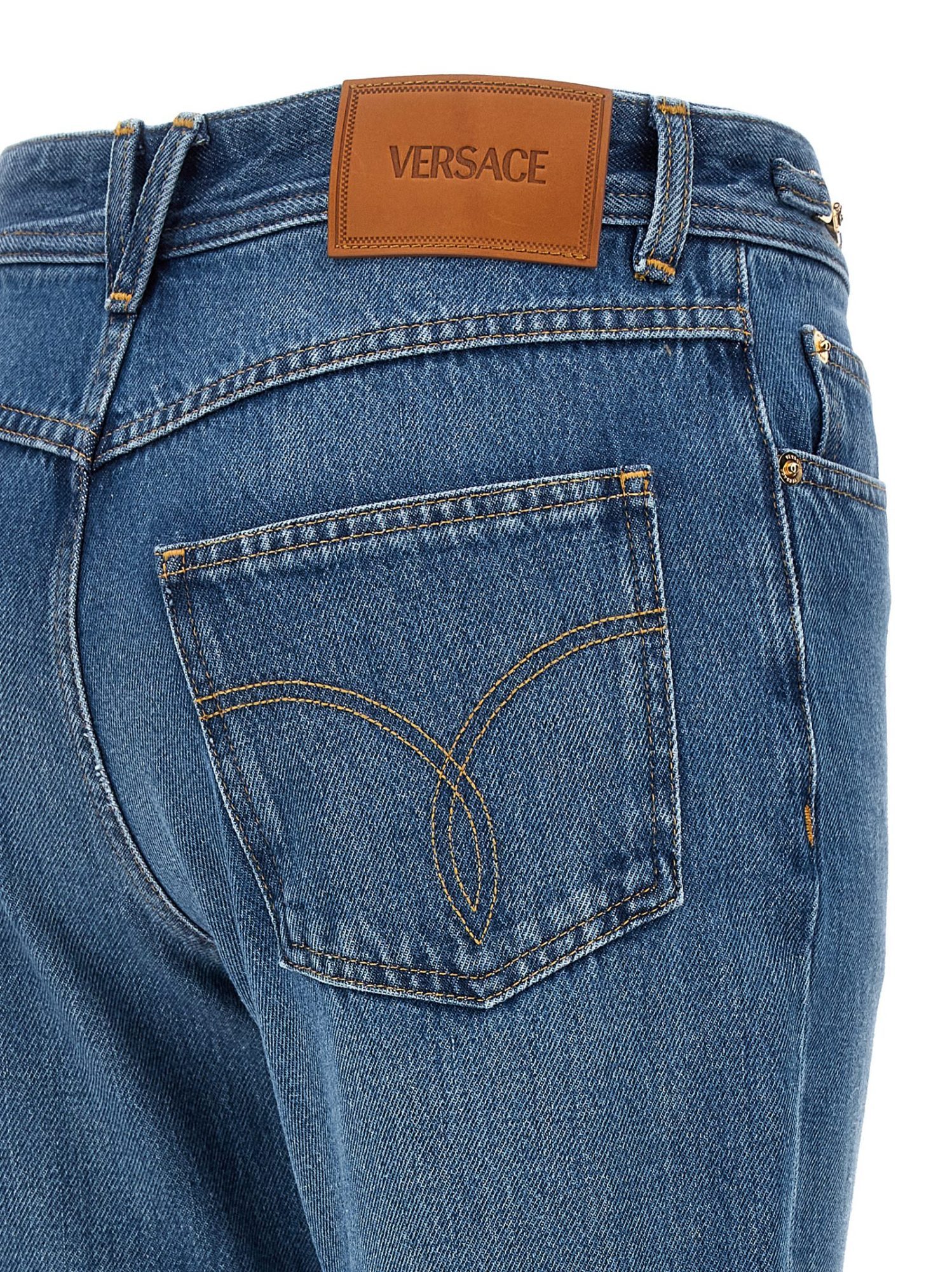 VERSACE VERSACE MEDUSA LOGO FLARED JEANS