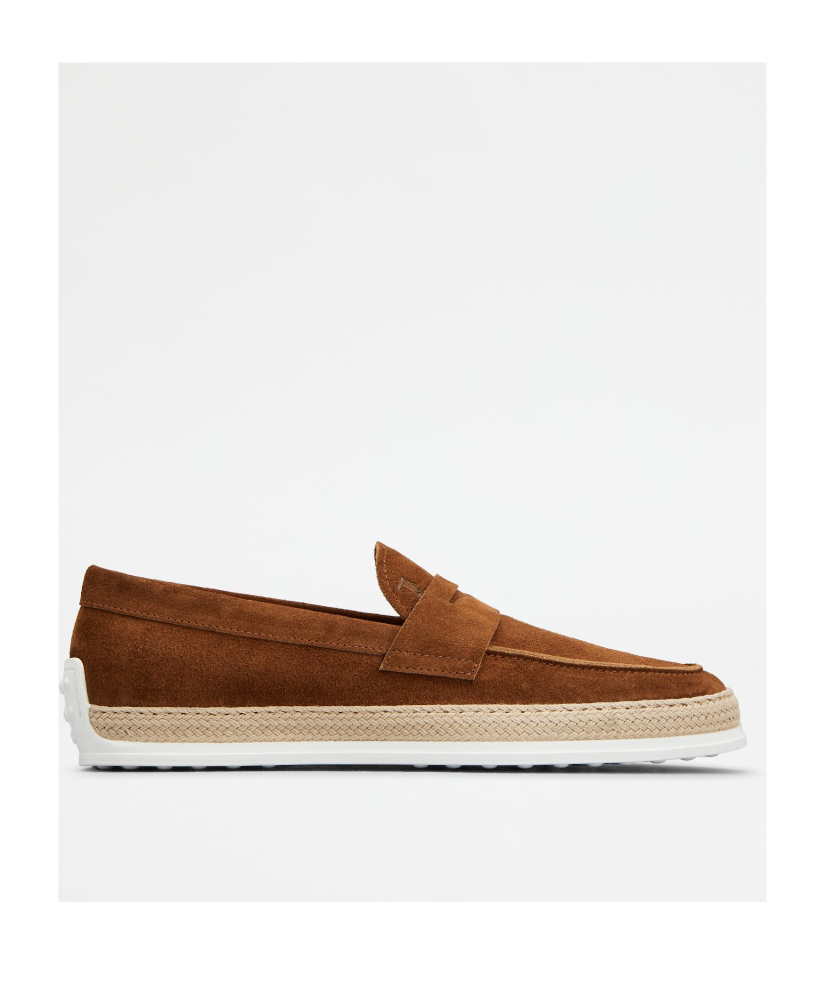 Tod's Suede Loafers With Round Toe And Rubber Sole In Brown