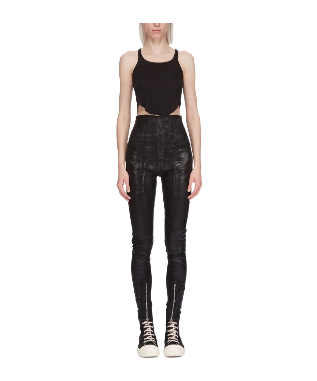 Shop Rick Owens Drkshdw Cropped Cotton Tank Top In Black