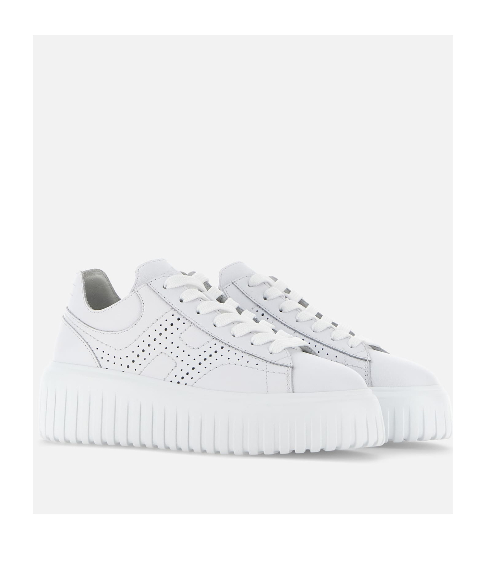 Hogan Low-top Sneakers With Ridged Platform Sole In White