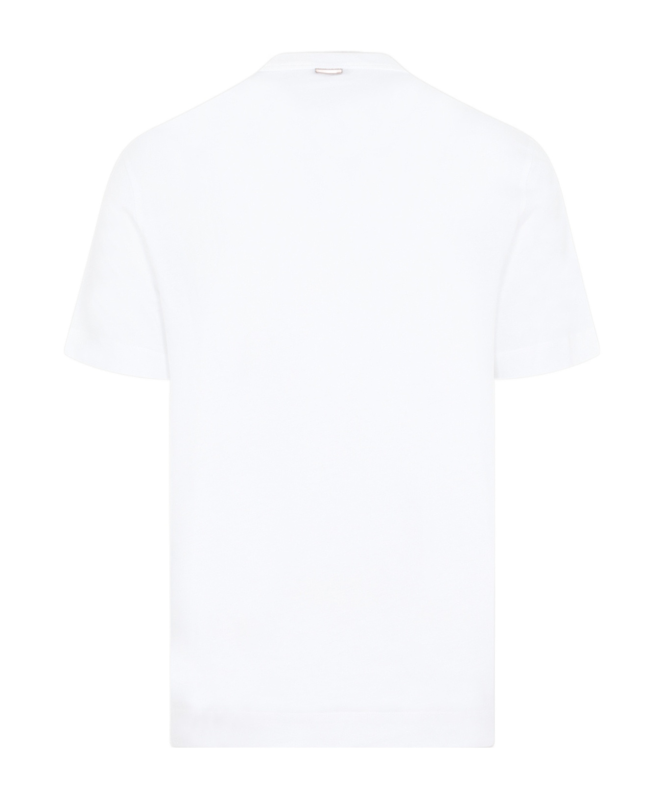 Zegna Men's Logo Embroidered Crewneck T-shirt In White