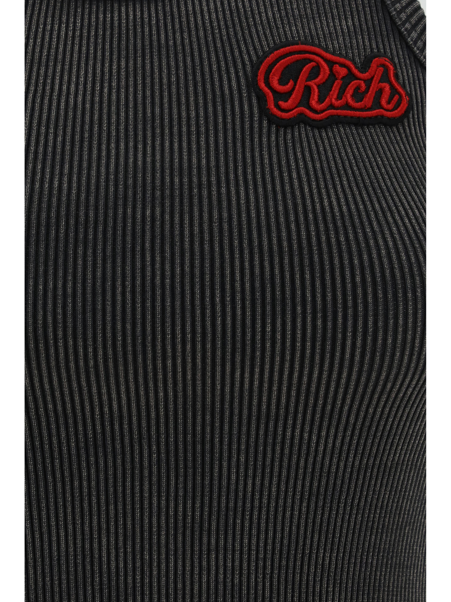 Alessandra Rich Canotta Con Applicazione Logo In Black