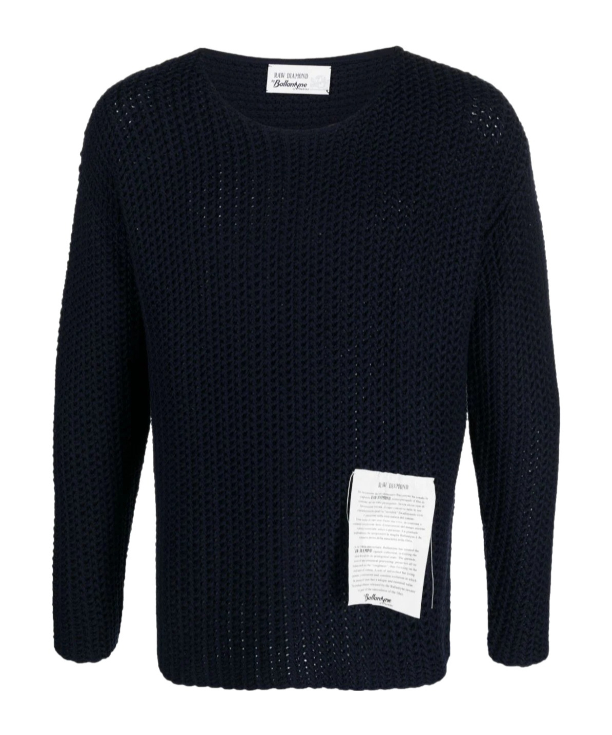 Ballantyne Crew-neck Waffle-knit Jumper In Black