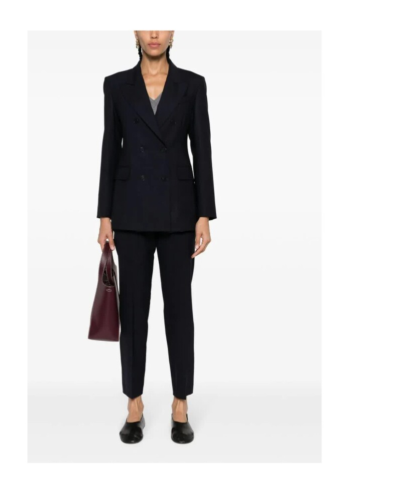 P.a.r.o.s.h Parosh Lille Wool Blue Trousers In Black