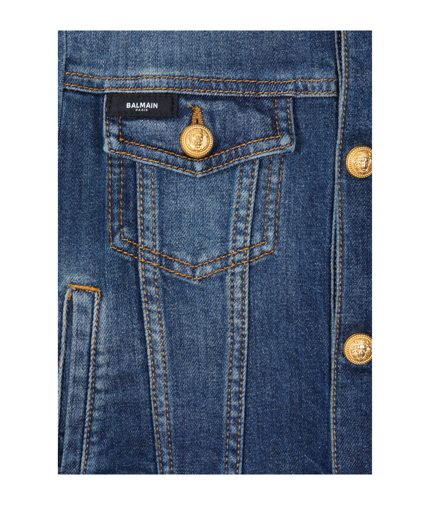 Balmain Embossed-button Cropped Jacket In Blue