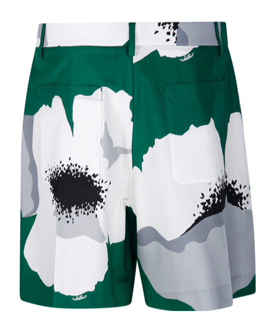 Valentino Garavani Printed Cotton Bermuda Shorts In White