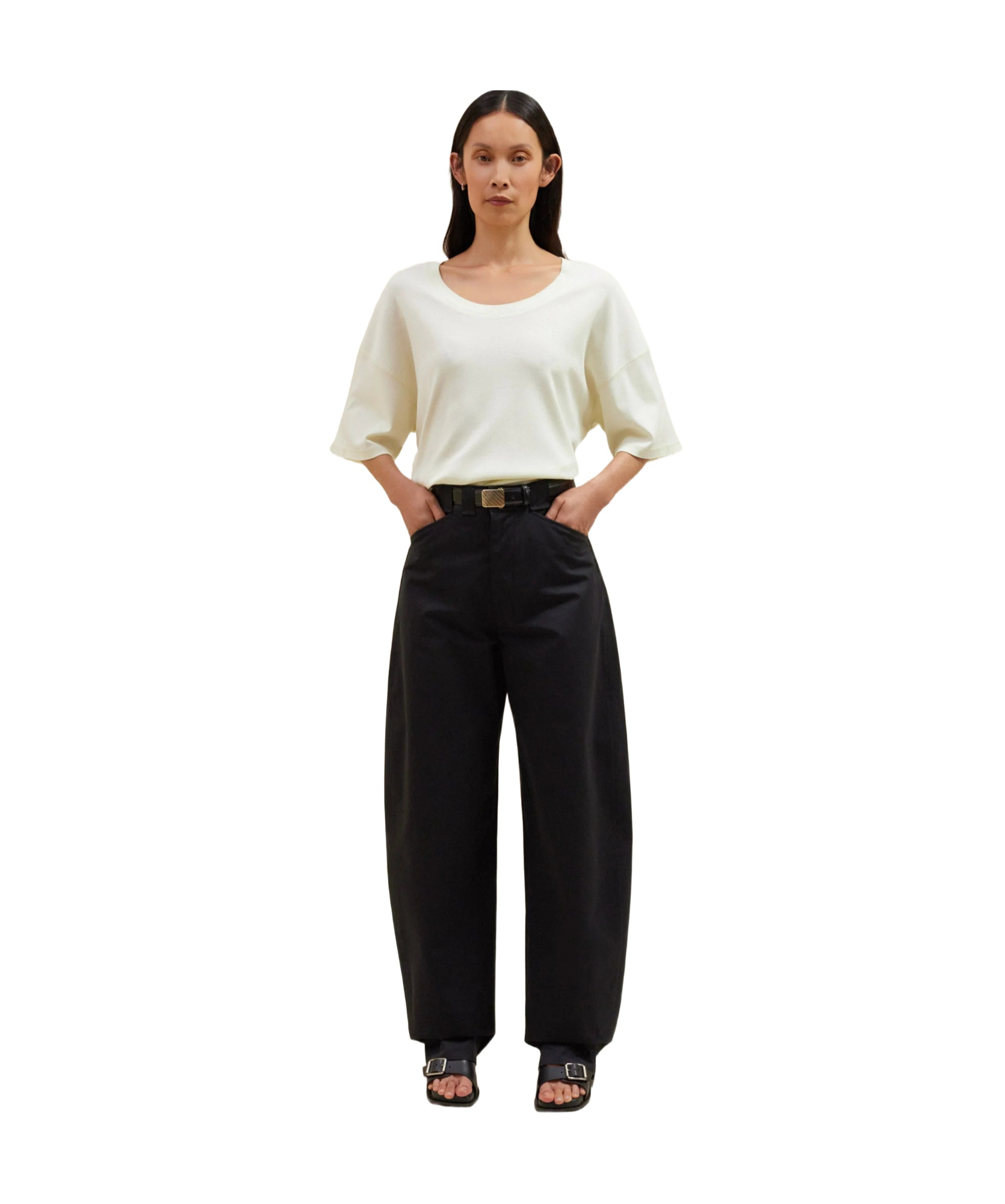 Lemaire Short-sleeved Scoop-neck T-shirt In White