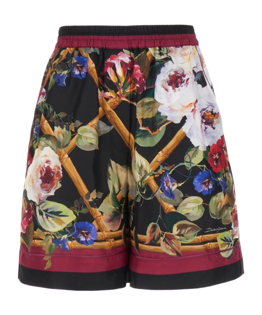 Dolce & Gabbana Floral-print Silk Pajama Shorts In Multicolor