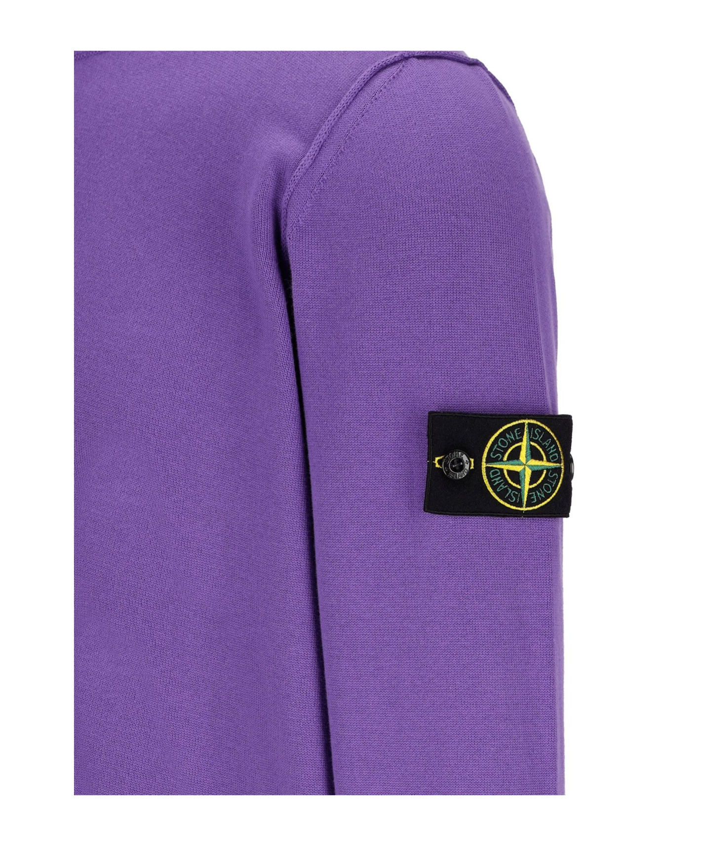Stone Island Long-sleeved Zipper Sweater In Purple